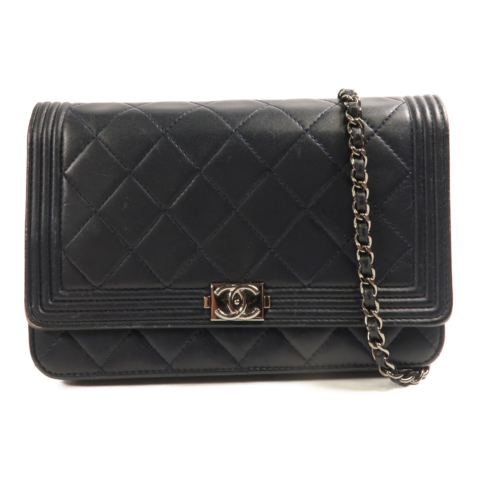 CHANEL 羊皮皮革Boy WOC Wallet On Chain鏈帶肩背袋