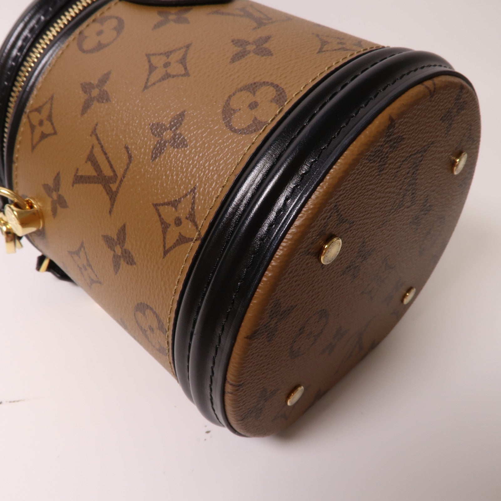 LOUIS VUITTON 【激減優惠】Monogram Reverse Cannes金扣手挽肩背兩用袋啡色