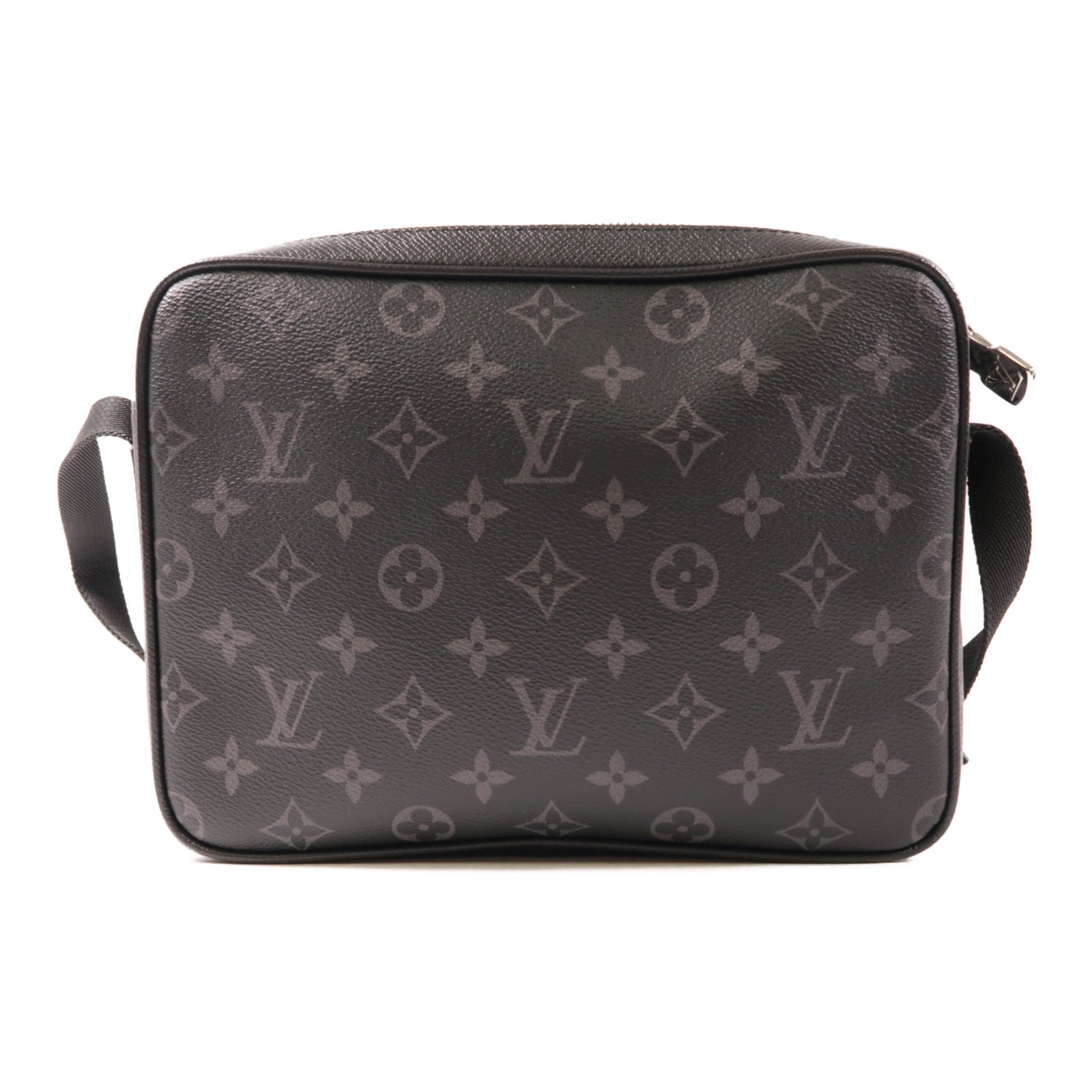 LOUIS VUITTON Monogram Eclipse/Taiga Outdoor Messenger銀扣肩背袋