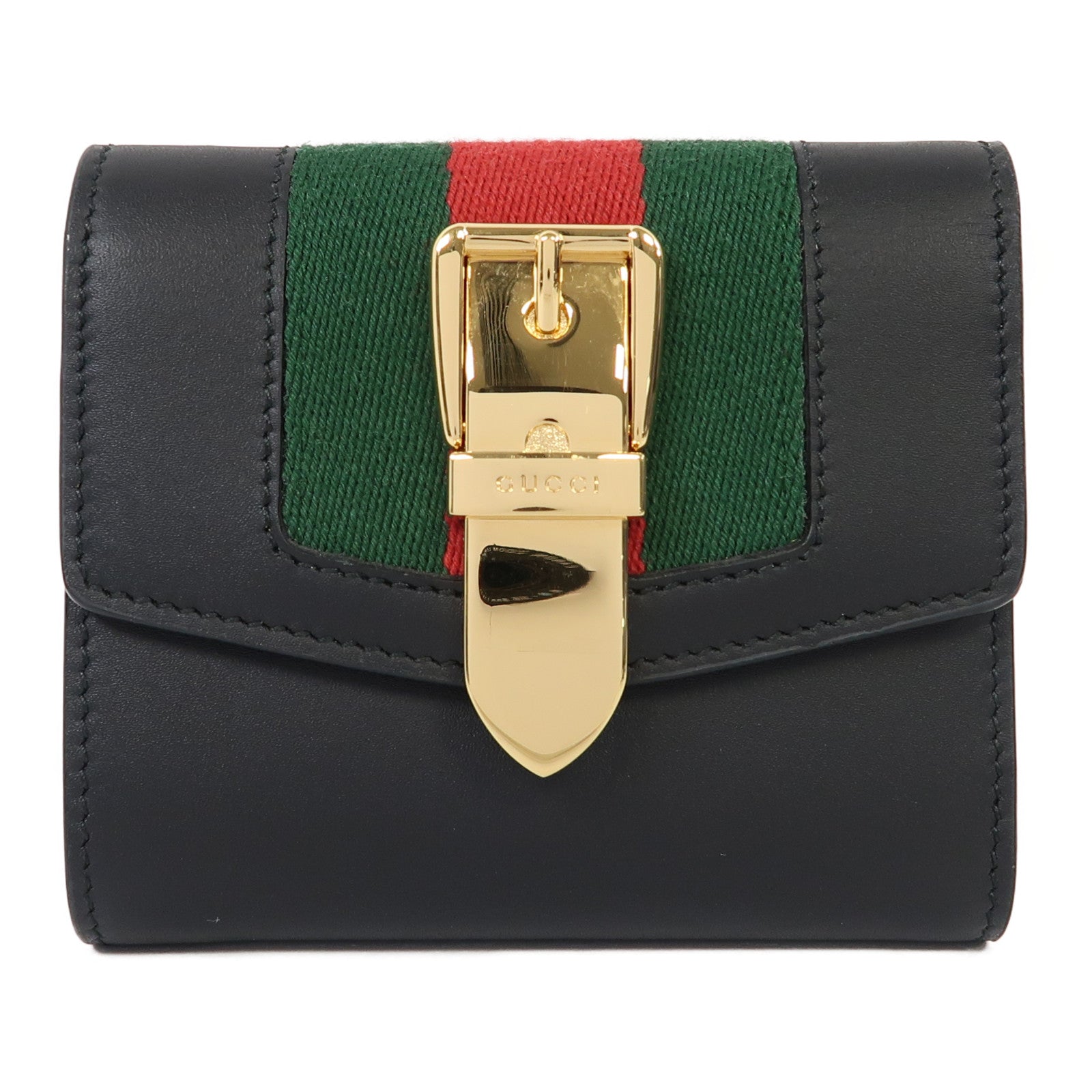 GUCCI 牛皮皮革Wallet金扣錢包黑色