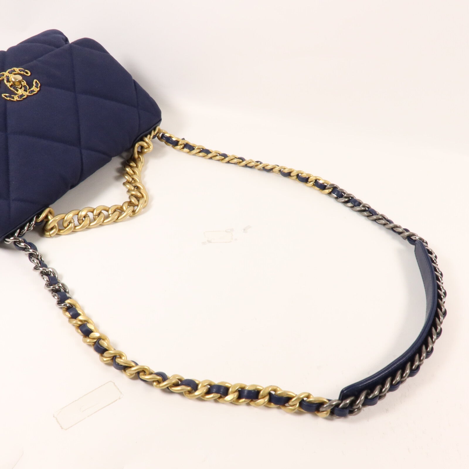 CHANEL 棉質C19 Large手挽肩背兩用袋
