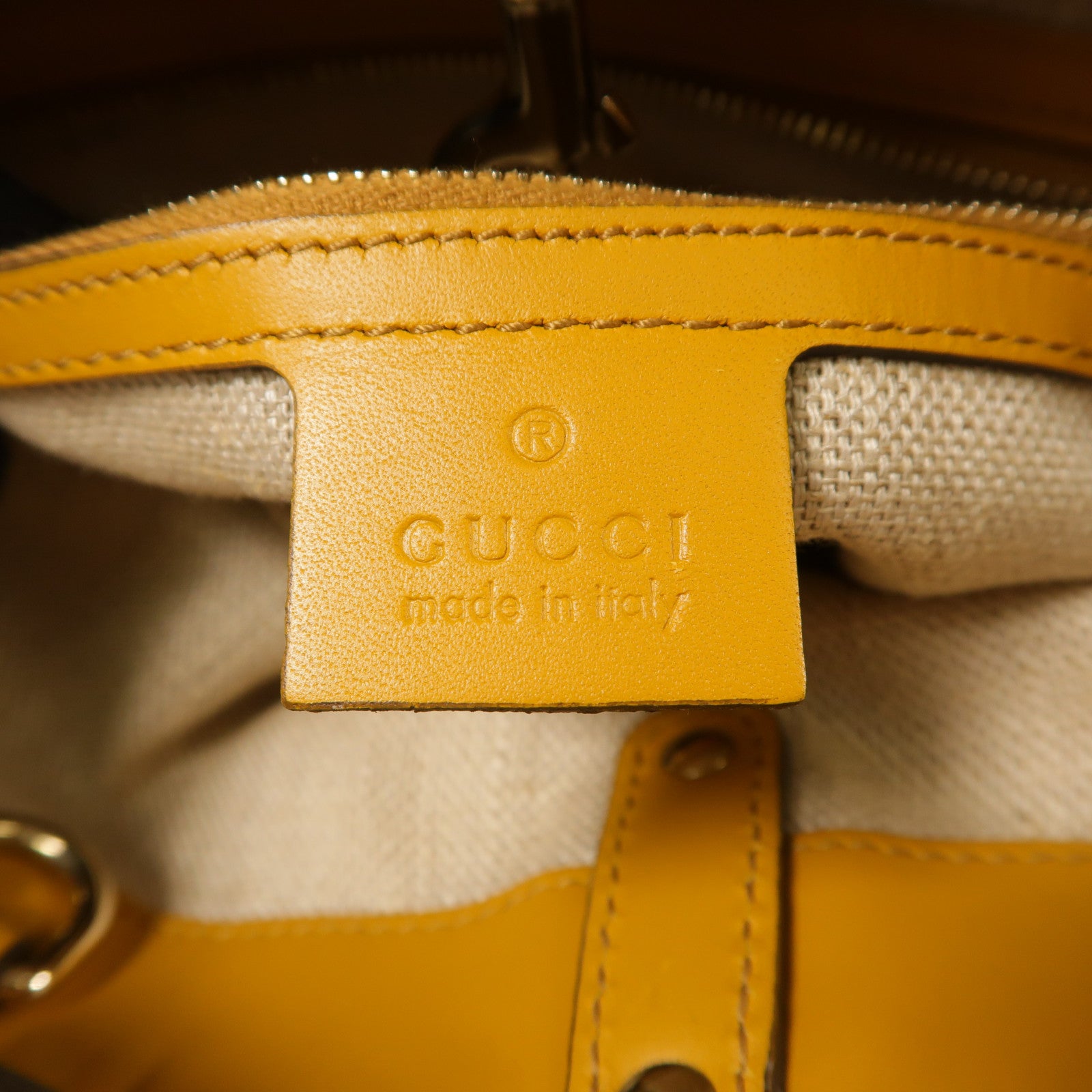 GUCCI GG Shoulder Bag 269878 Canvas Yellow Beige