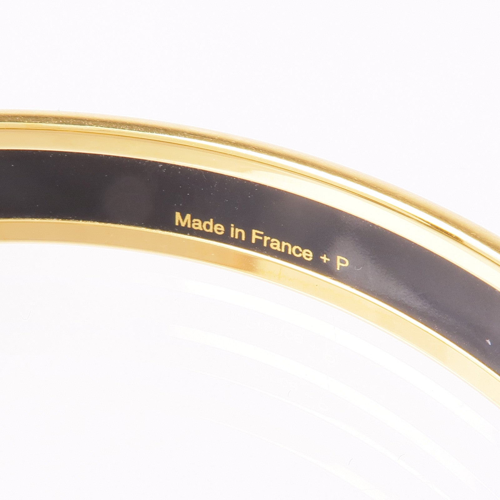 HERMES Bracelet Bangle Enamel Metal Gold