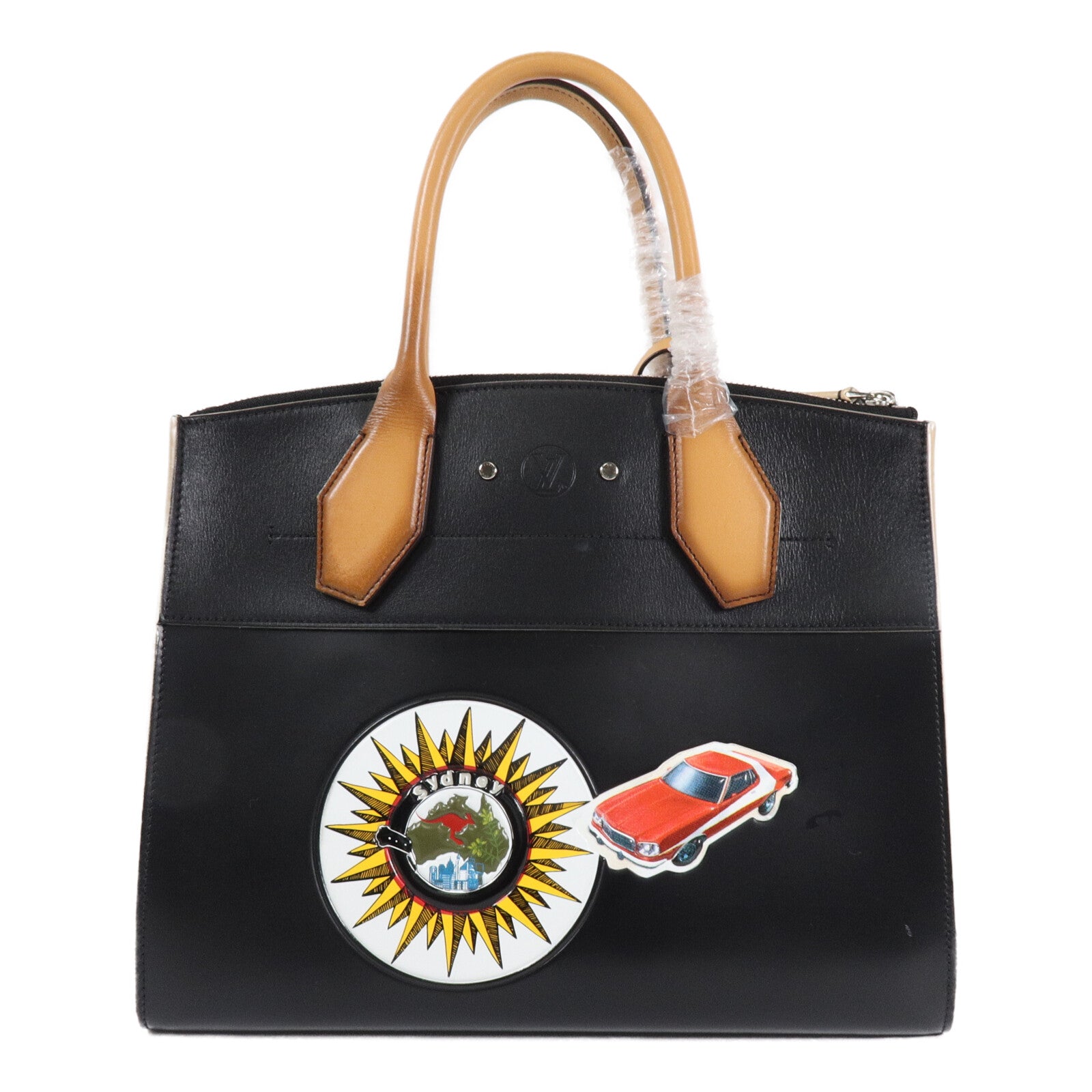 LOUIS VUITTON 牛皮皮革City Steamer MM World Tour Collection手挽肩背兩用袋