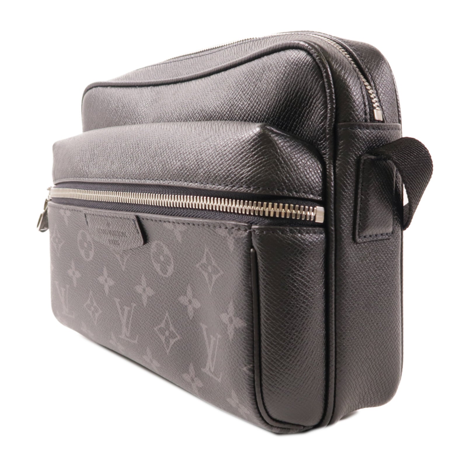 LOUIS VUITTON Monogram Eclipse/Taiga Outdoor Messenger銀扣肩背袋