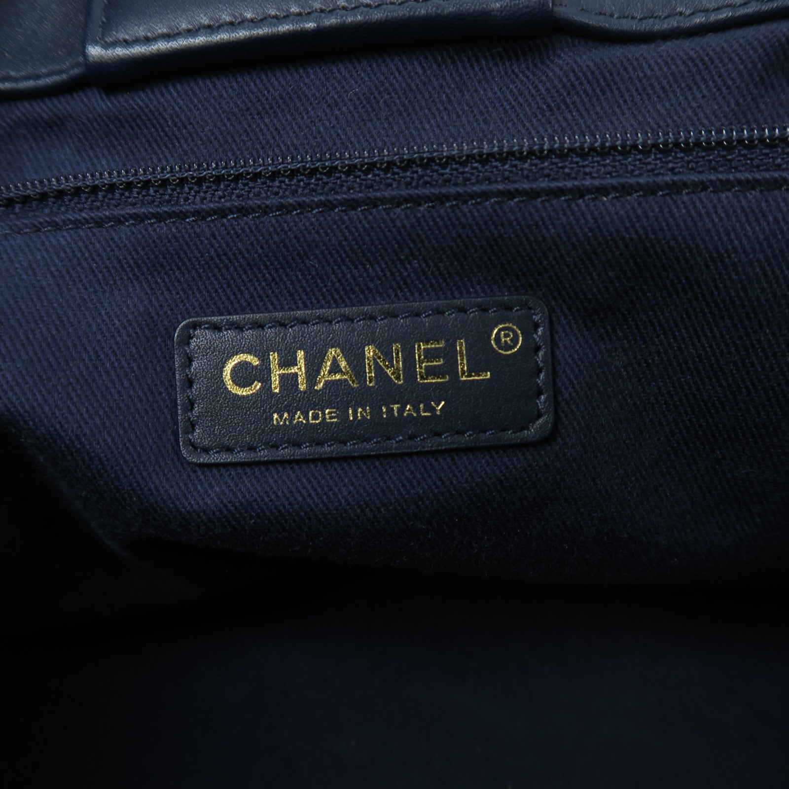 CHANEL 【激減優惠】菱格牛皮皮革Shoulder Tote金扣手挽肩背兩用袋藍色