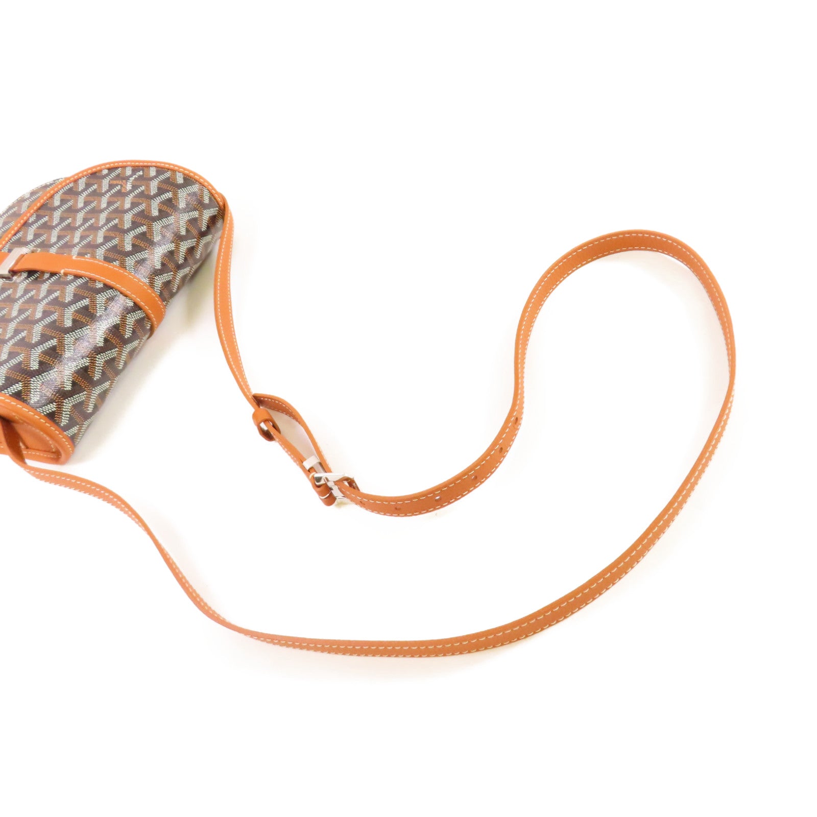 GOYARD 塗層帆布Belvedere PM Shoulder Bag銀扣肩背袋啡色/黑色