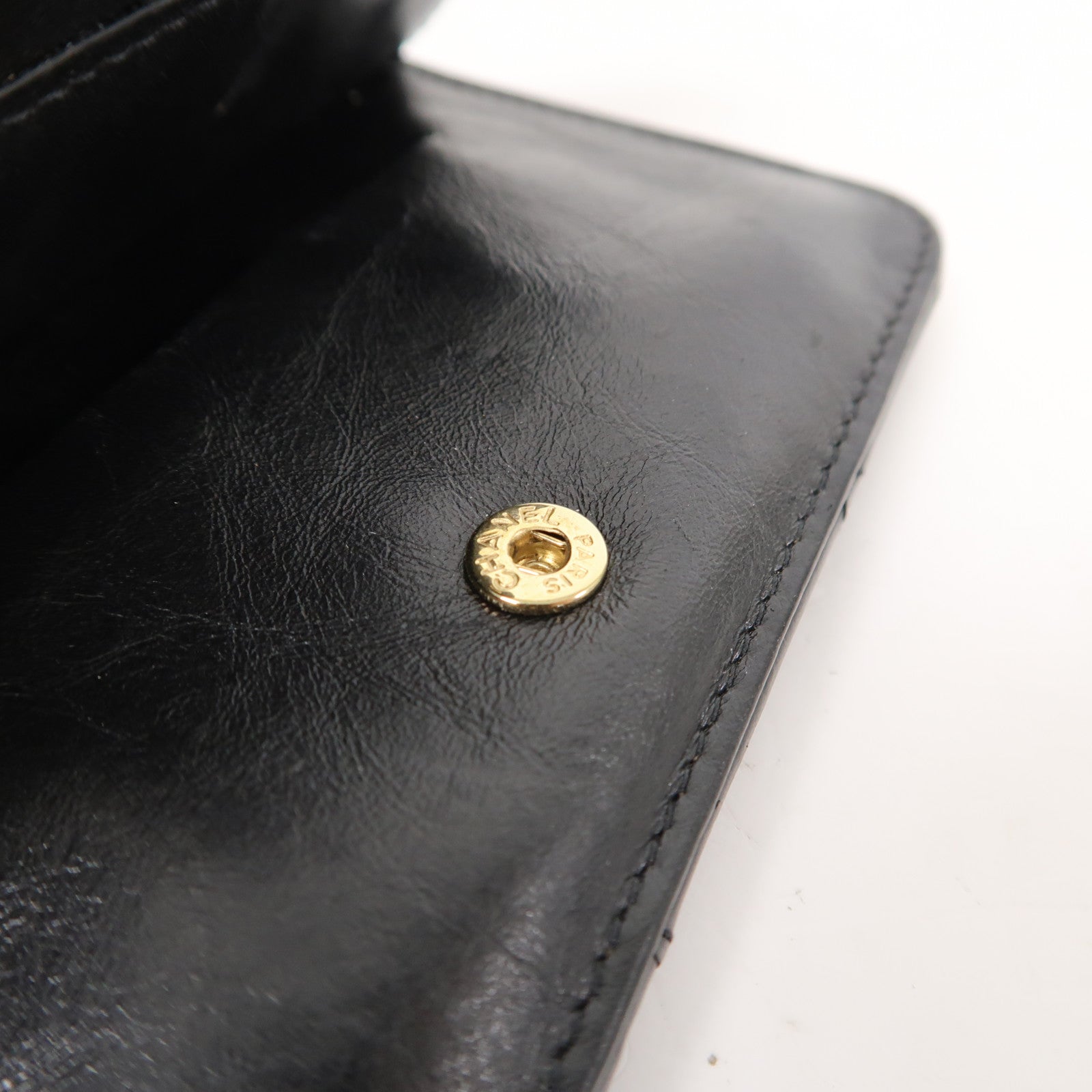 CHANEL 菱格羊皮皮革2.55 Card Case金扣卡片套黑色
