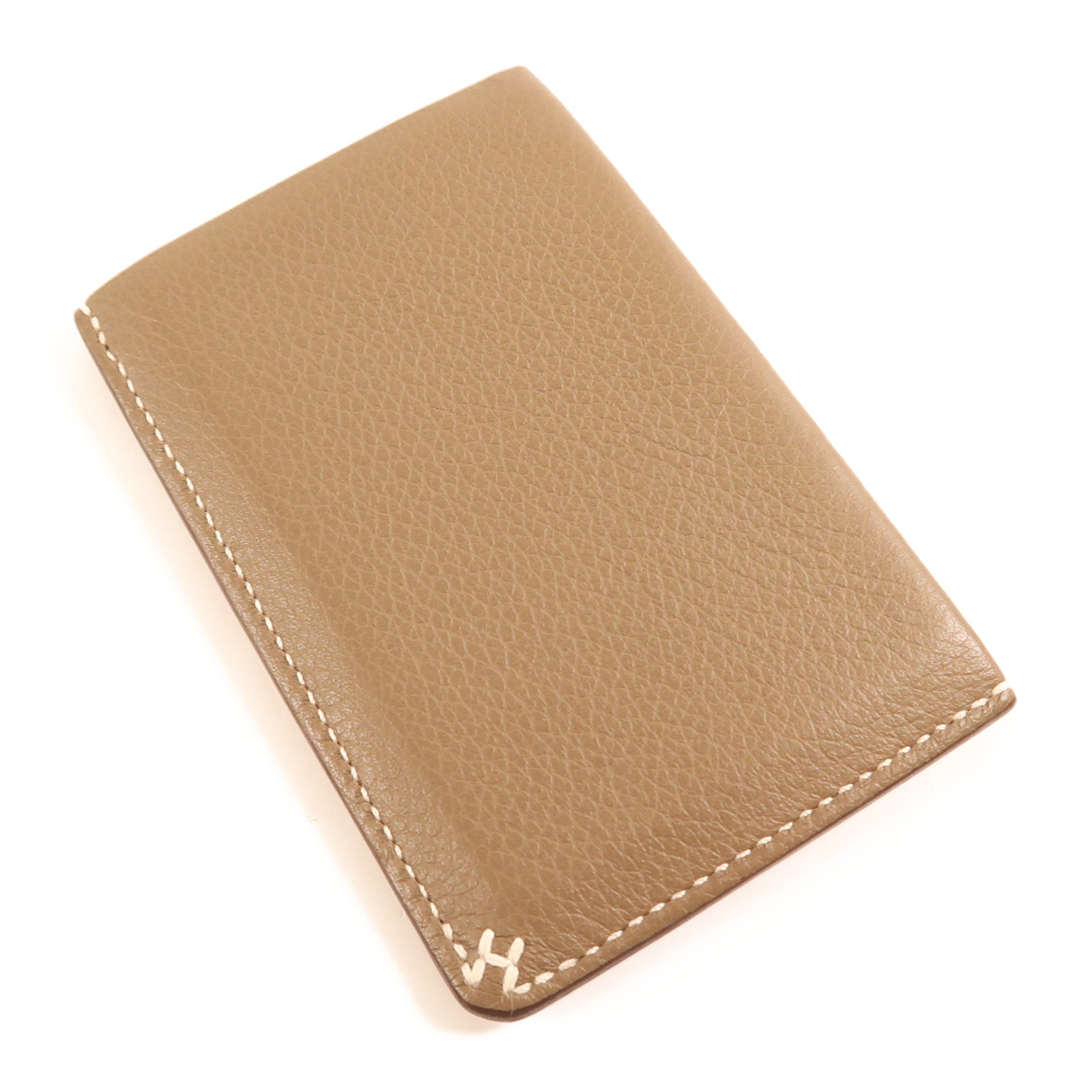 HERMES Evercolor皮革H Sellier卡片套Etoupe