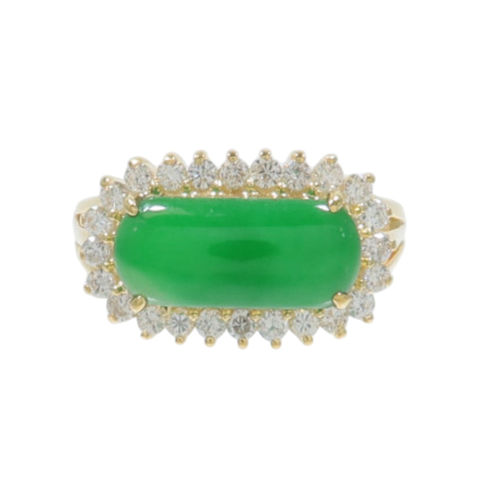 JEWELRY 18K黃金Jade Diamond Ring翡翠/鑽石戒指