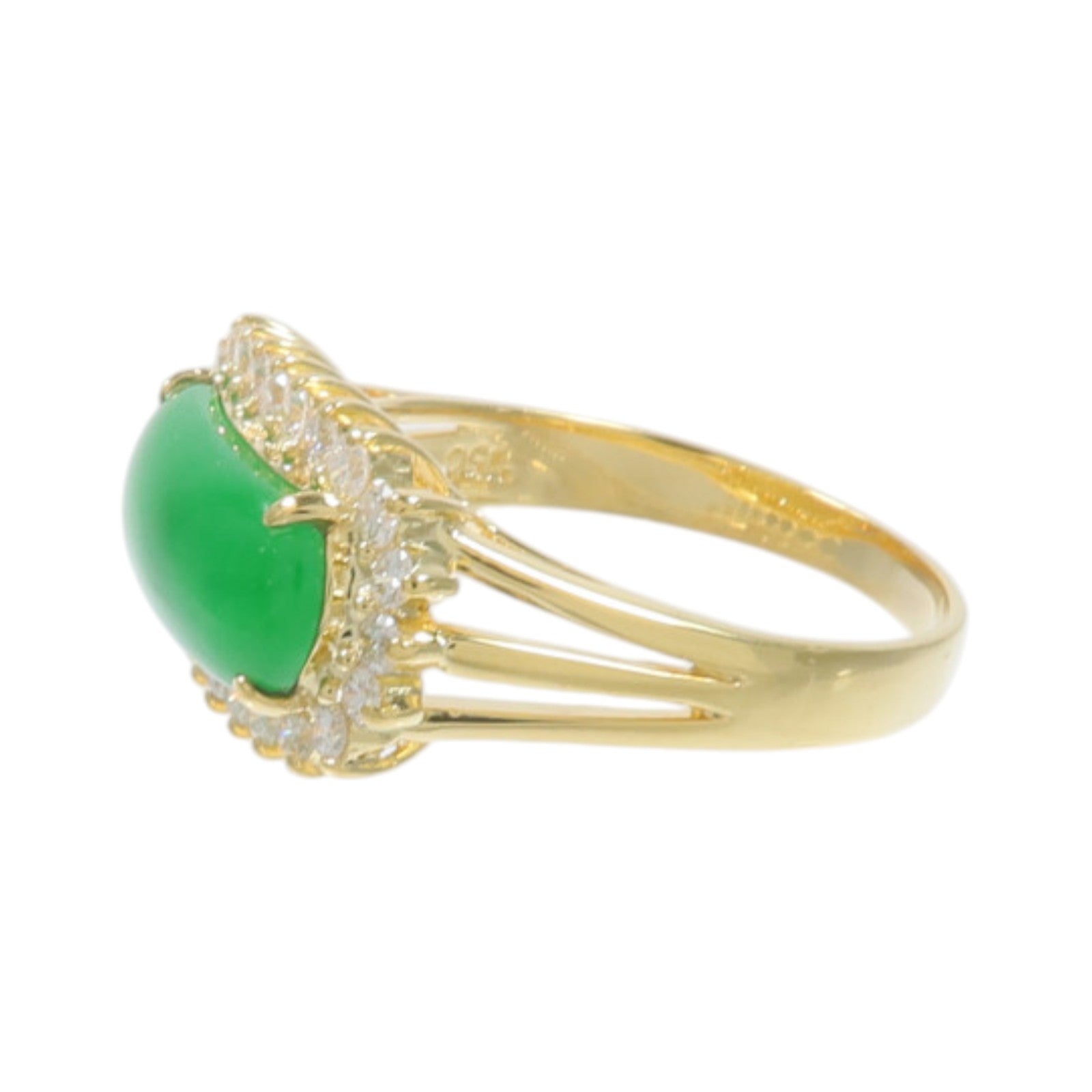 JEWELRY 18K黃金Jade Diamond Ring翡翠/鑽石戒指