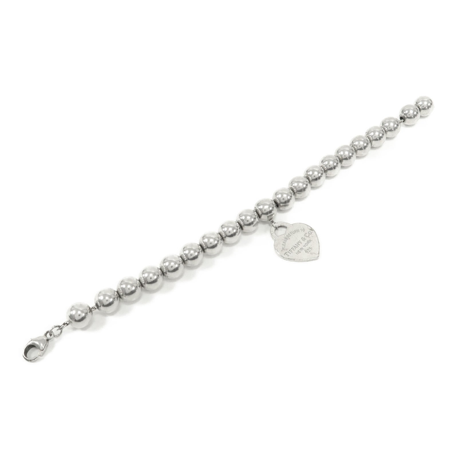 TIFFANY＆CO 925純銀Return To Tiffany Heart Tag Bead Bracelet手鏈