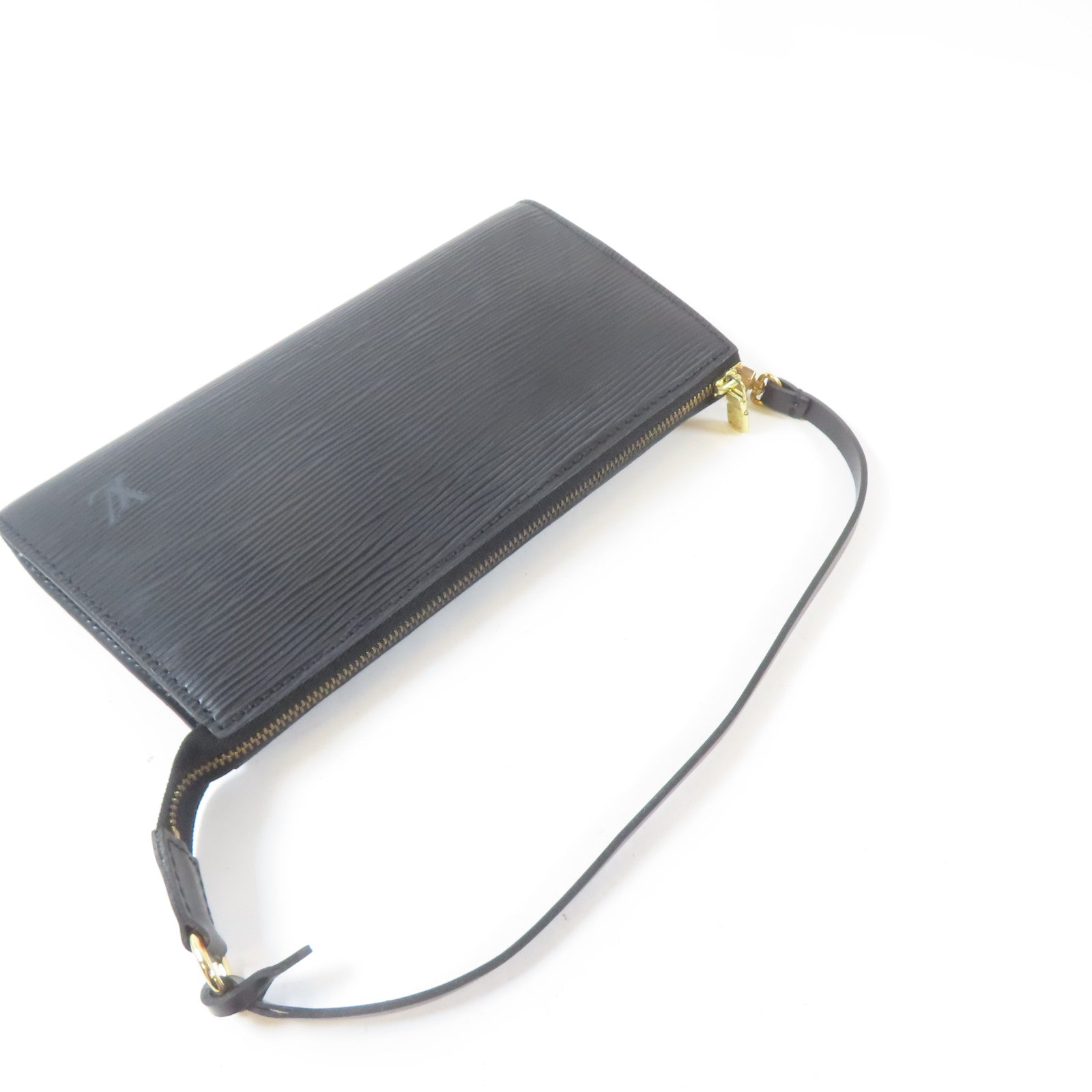 LOUIS VUITTON Epi Pochette Accessories金扣手挽袋黑色