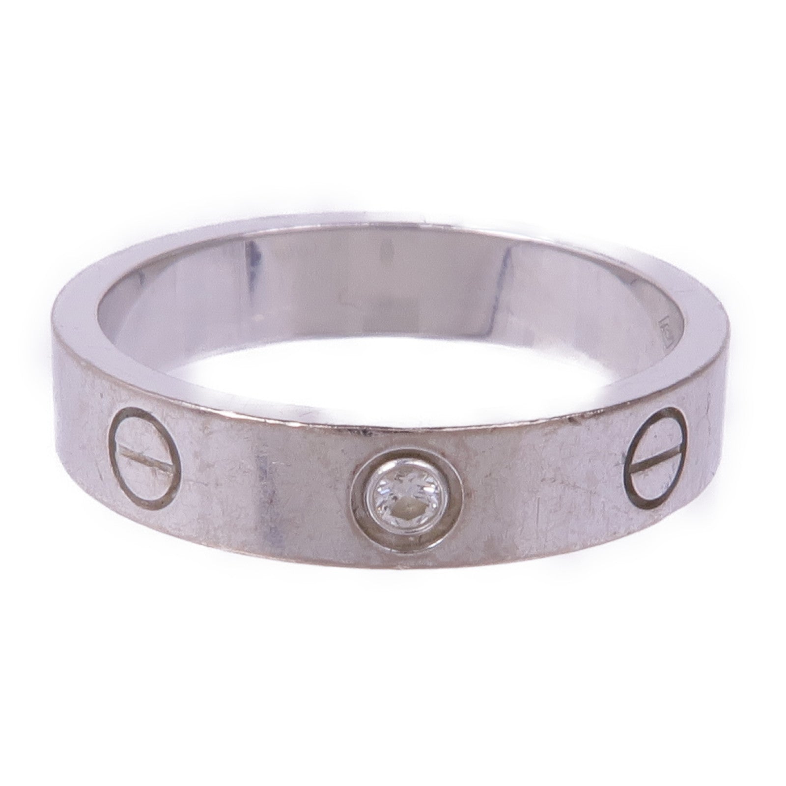 CARTIER 18K白金Love Ring 1 Diamond鑽石戒指Cartier#53/US#6.25