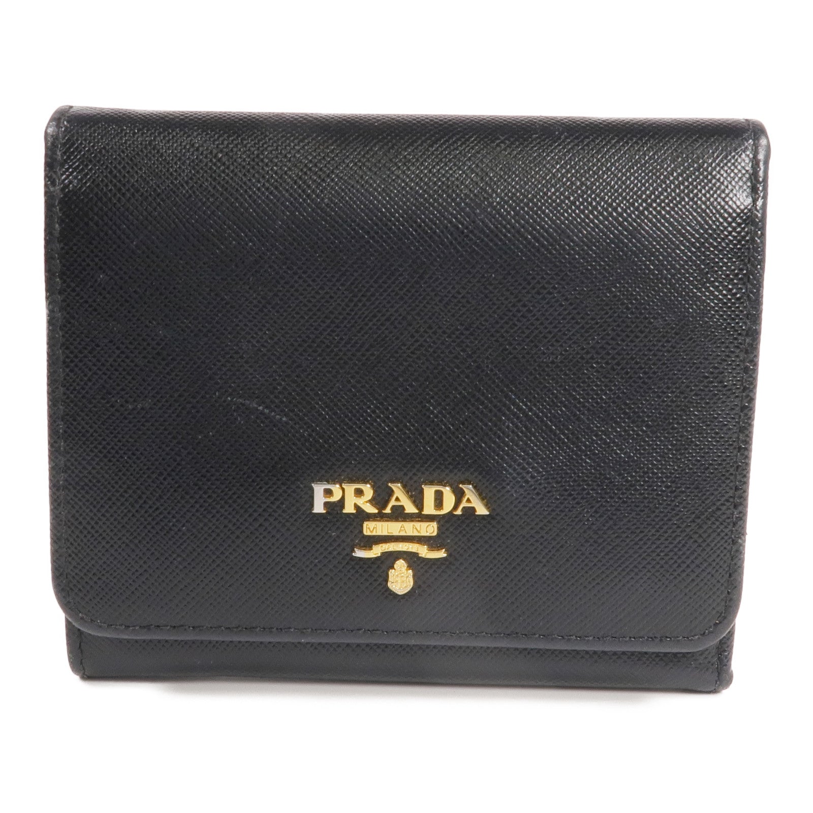 PRADA 牛皮皮革Wallet金扣錢包