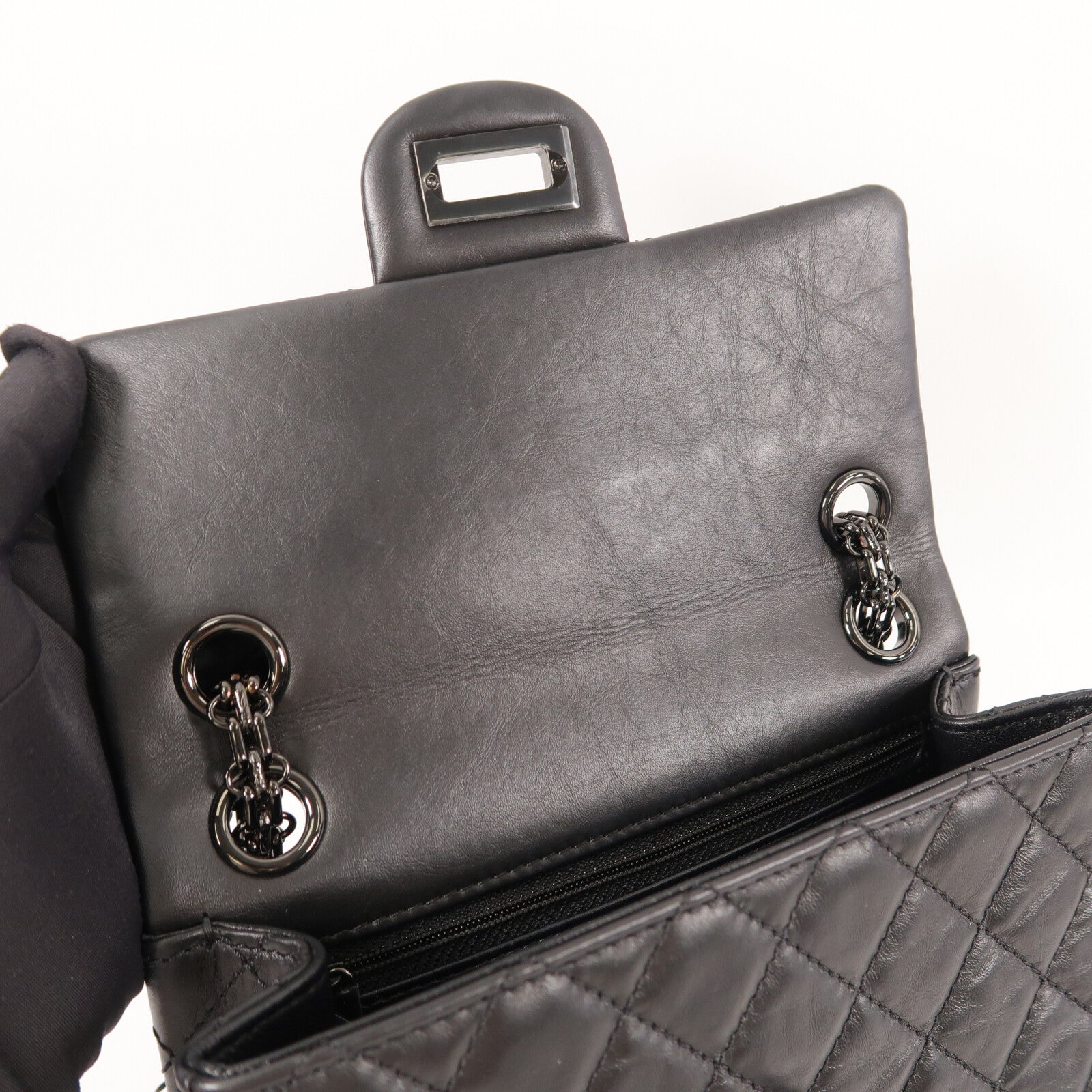 CHANEL 牛皮皮革2.55 Mini鏈帶肩背袋
