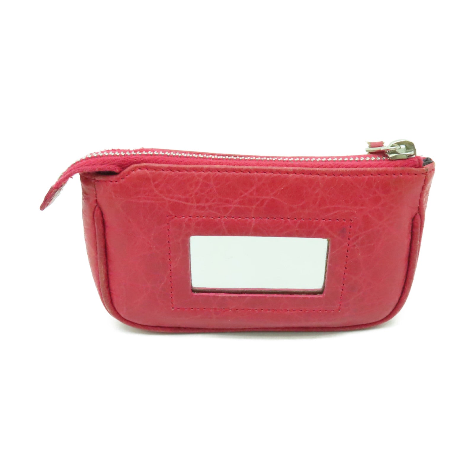 BALENCIAGA 【激減優惠】牛皮皮革Coin Purse銀扣零錢包紅色