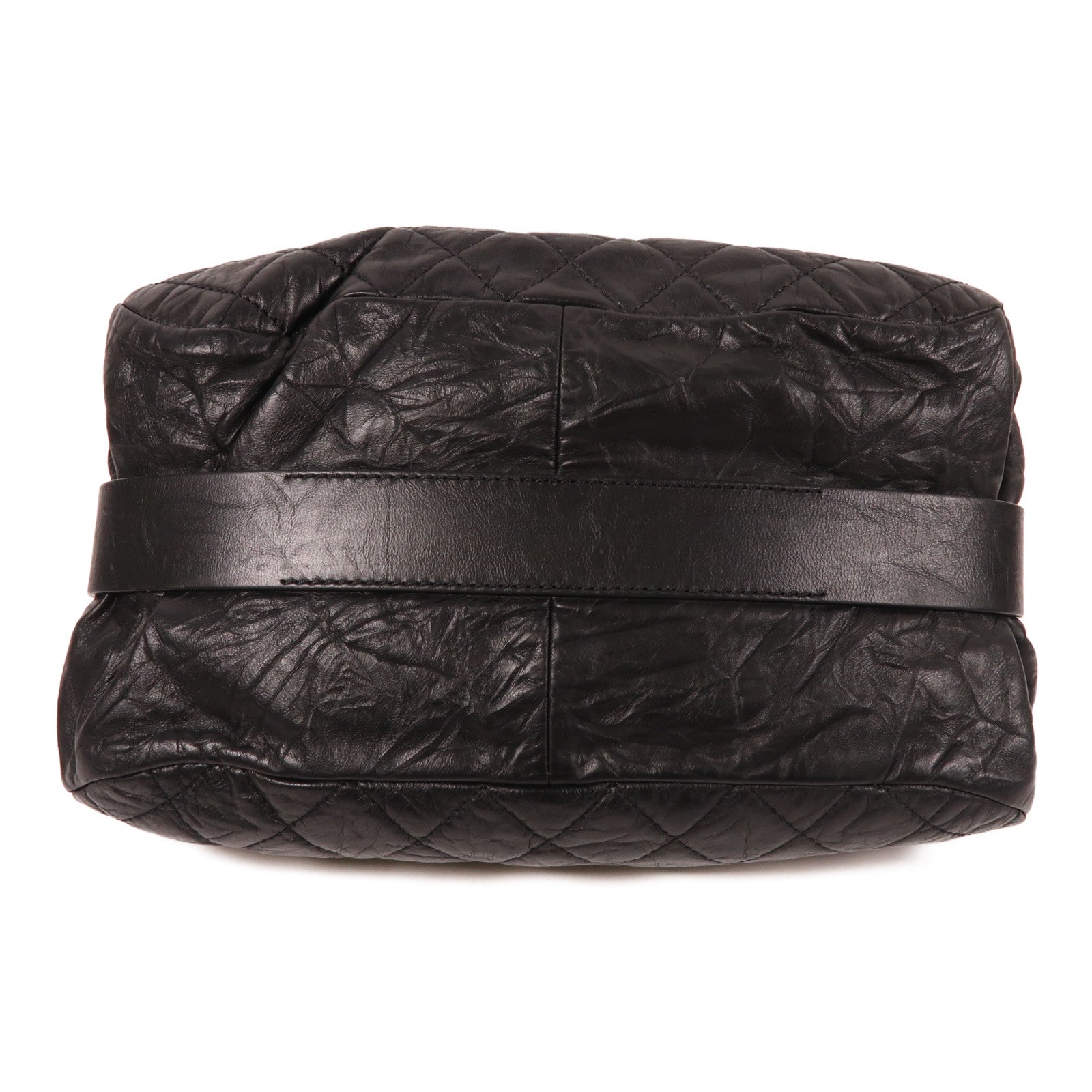 CHANEL 牛皮皮革Chain Shoulder銀扣鏈帶肩背袋黑色