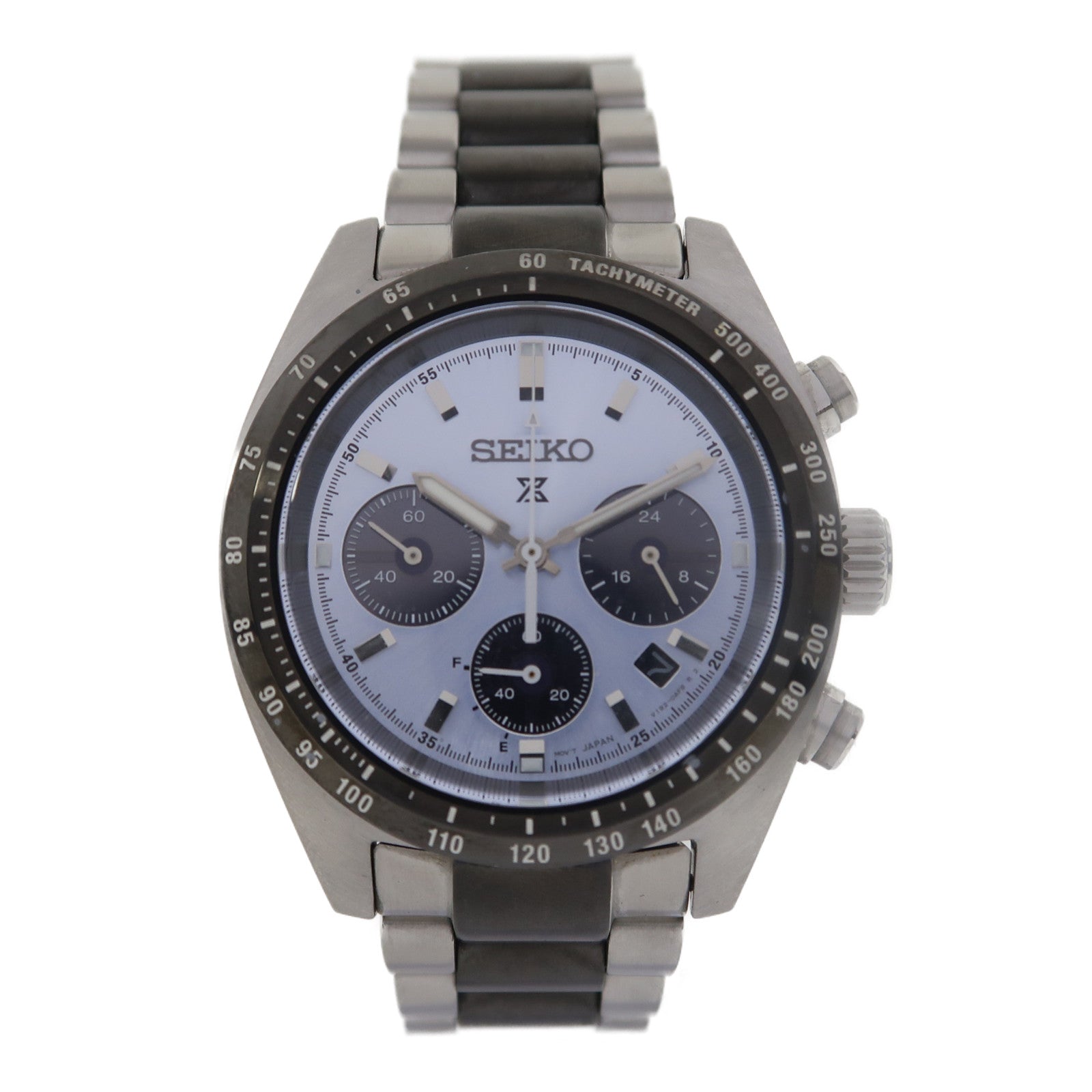 SEIKO Speedtimer Solar Chronograph不鏽鋼手錶石英機芯淺藍色