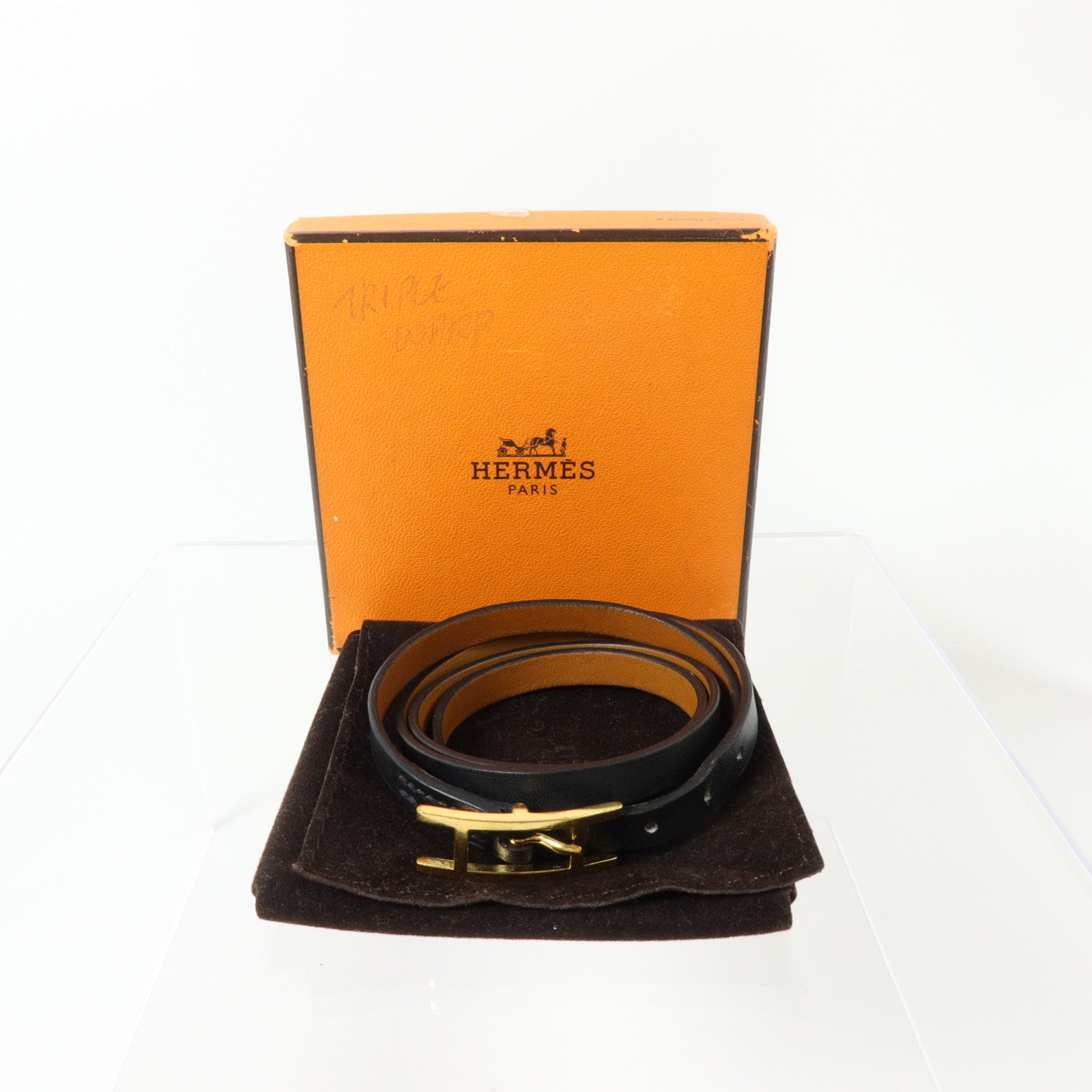 HERMES Swift皮革Behapi 4 Tours Bracelet金扣手鏈