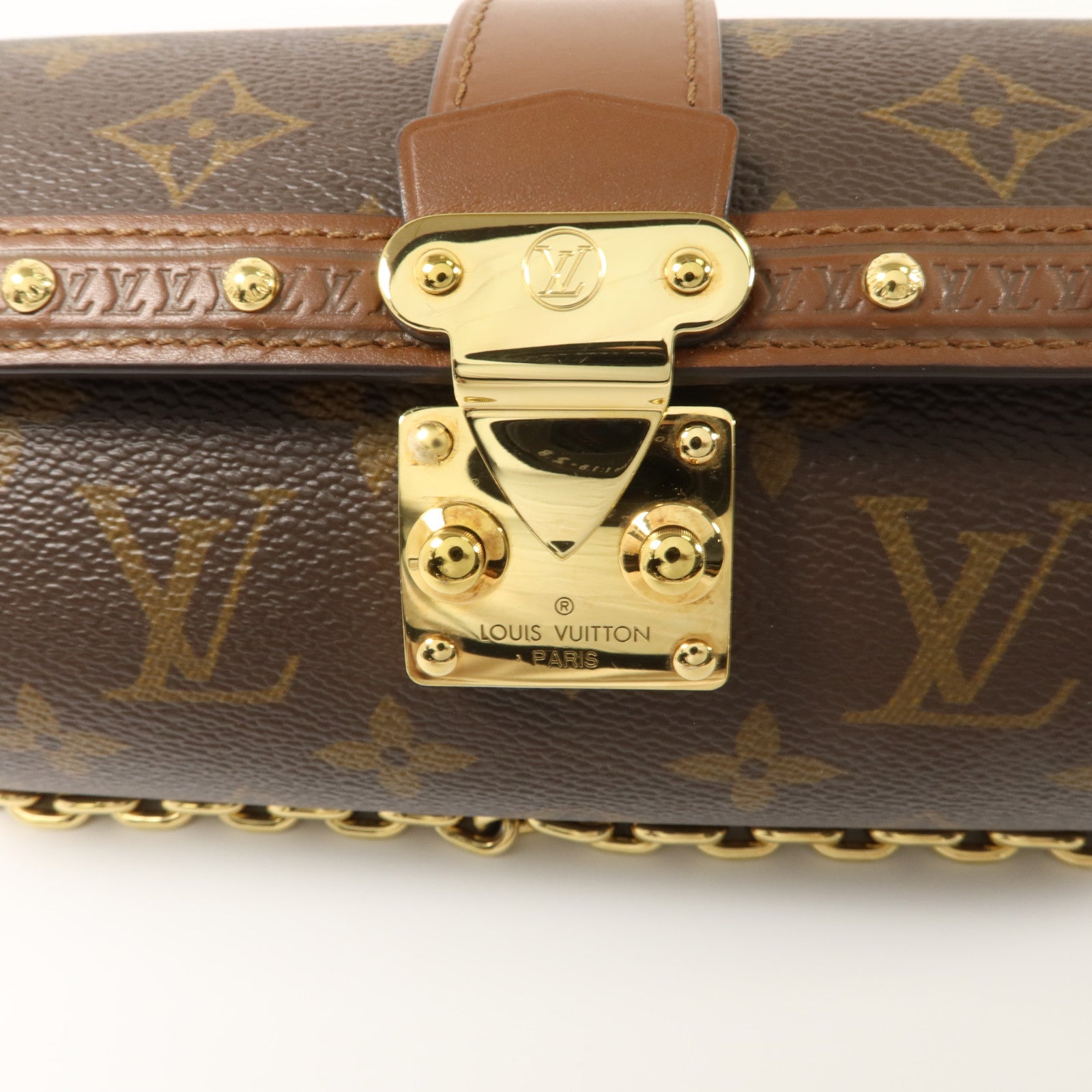 LOUIS VUITTON Monogram Papillon Trunk金扣手挽肩背兩用袋棕色