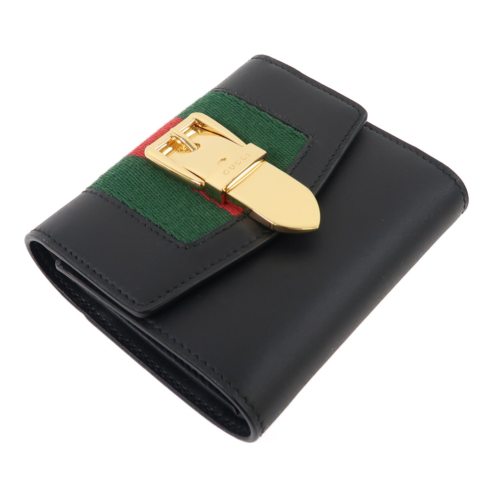 GUCCI 牛皮皮革Wallet金扣錢包黑色