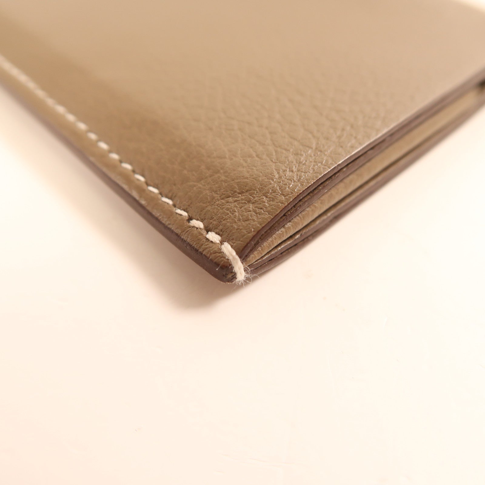 HERMES Evercolor皮革H Sellier卡片套Etoupe