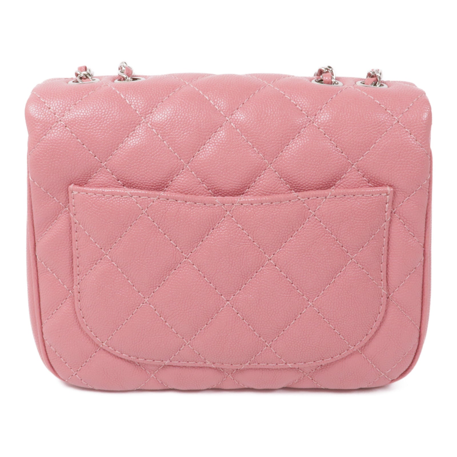 CHANEL 牛皮皮革Chain Shoulder銀扣鏈帶肩背袋