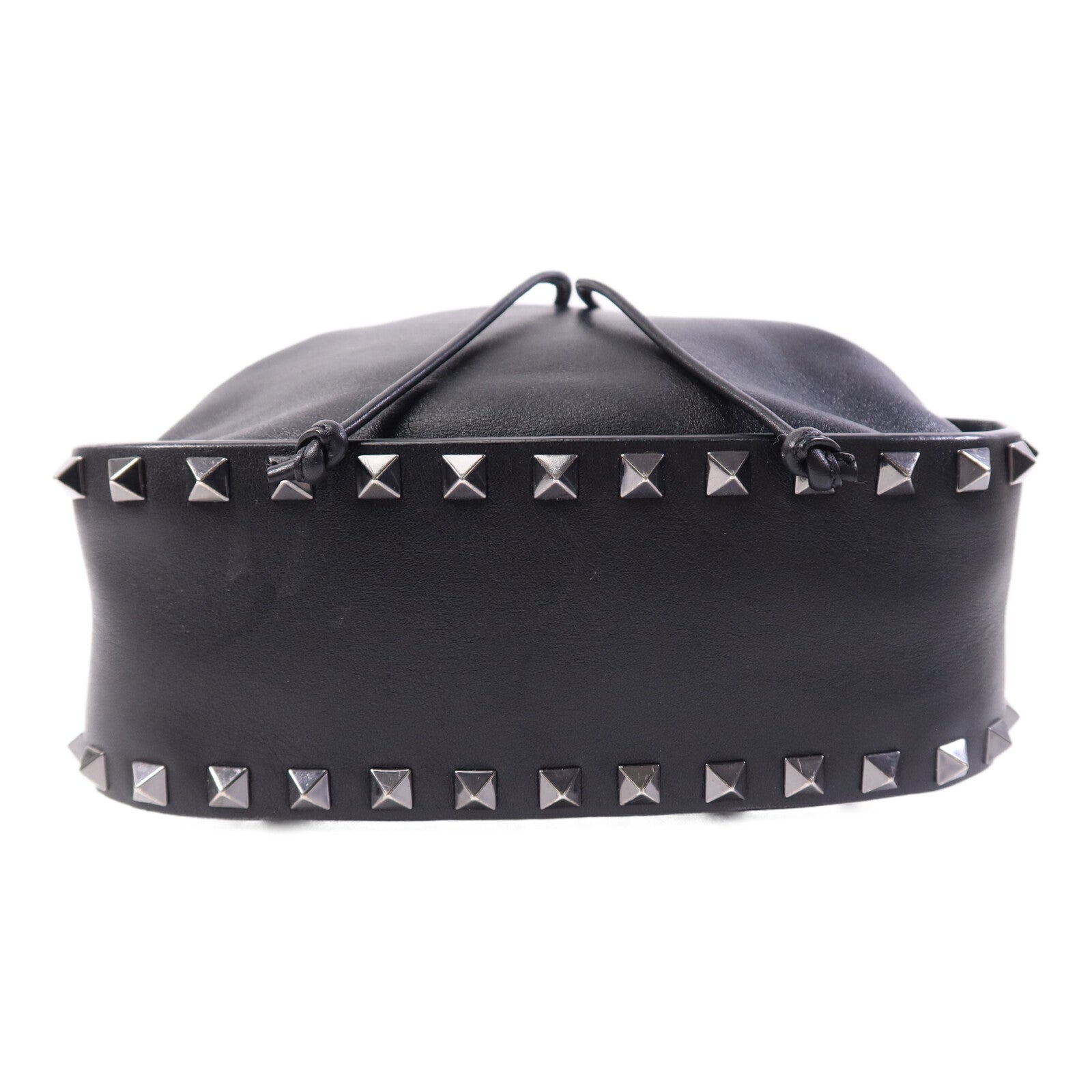 Valentino 【激減優惠】牛皮皮革Bucket銀扣肩背袋