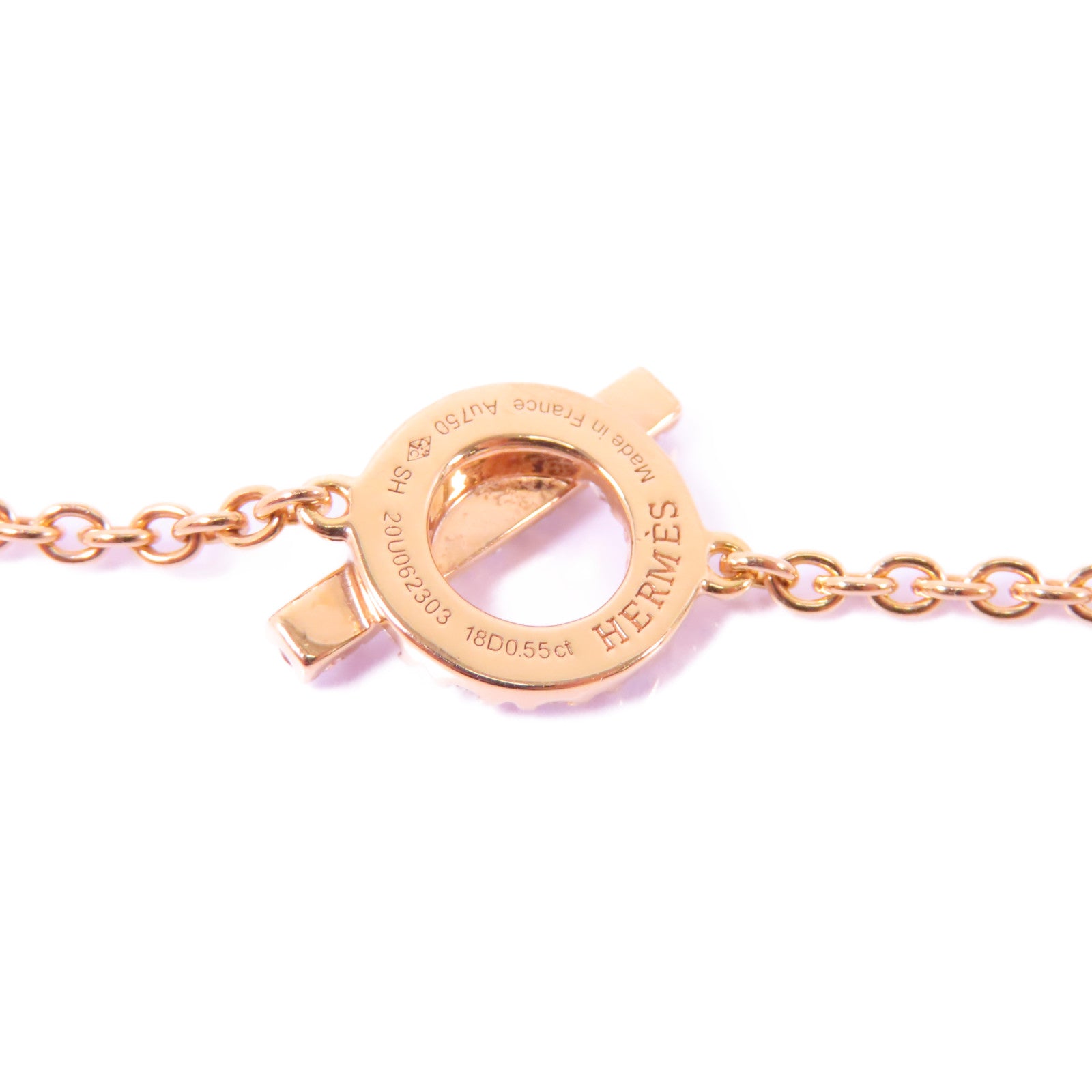 HERMES 18K玫瑰金Finesse Bracelet鑽石手鏈