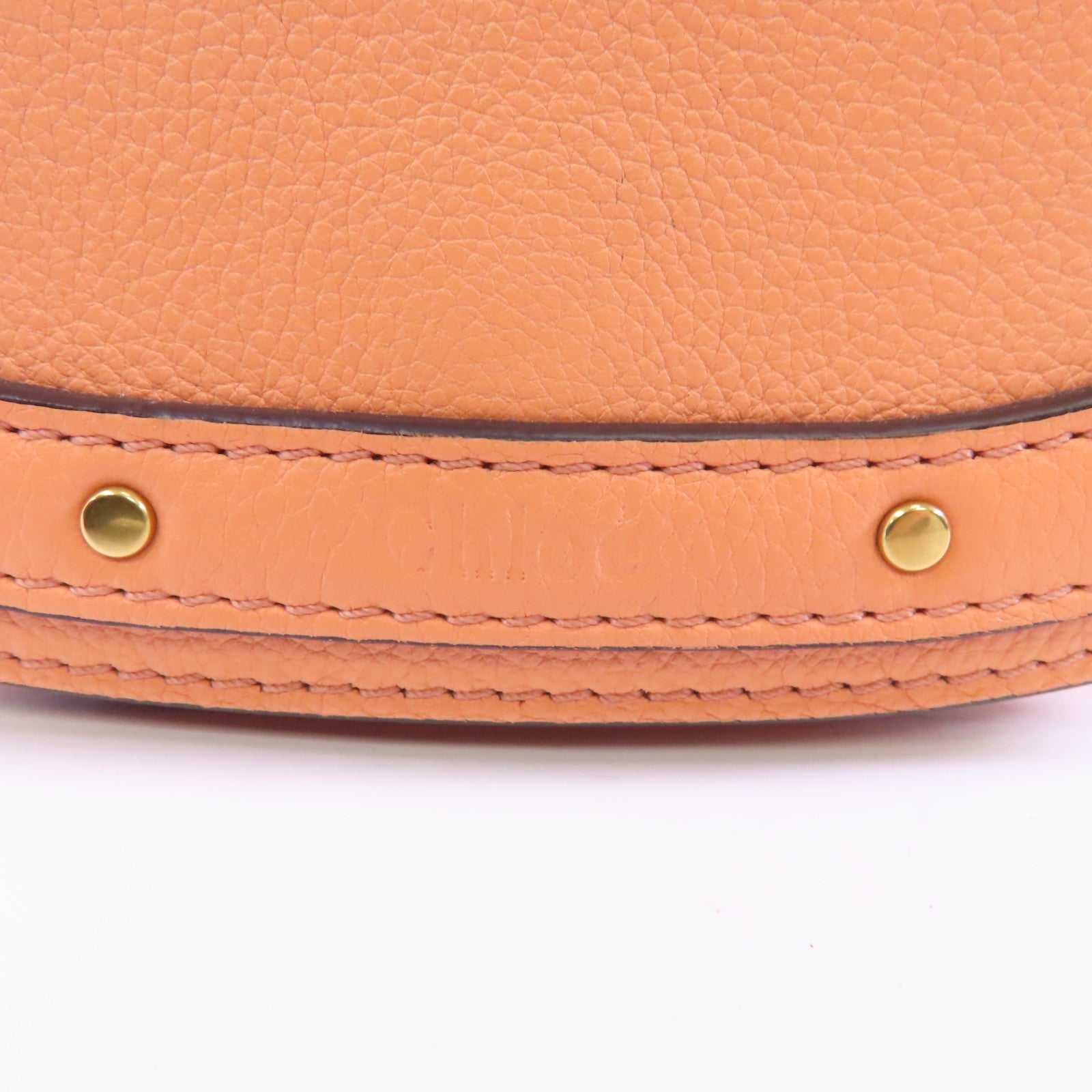 Chloe 【激減優惠】牛皮皮革Shoulder Bag金扣手挽肩背兩用袋橙色