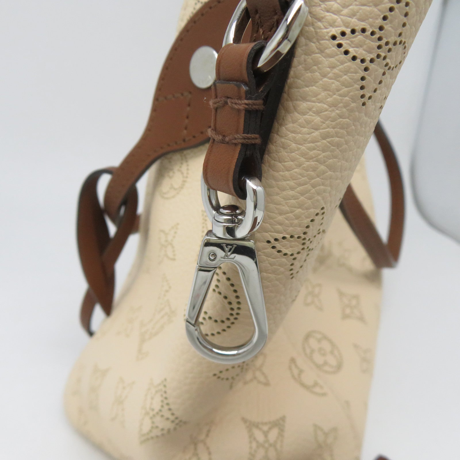 LOUIS VUITTON Mahina Hina PM銀扣手挽肩背兩用袋米色/啡色