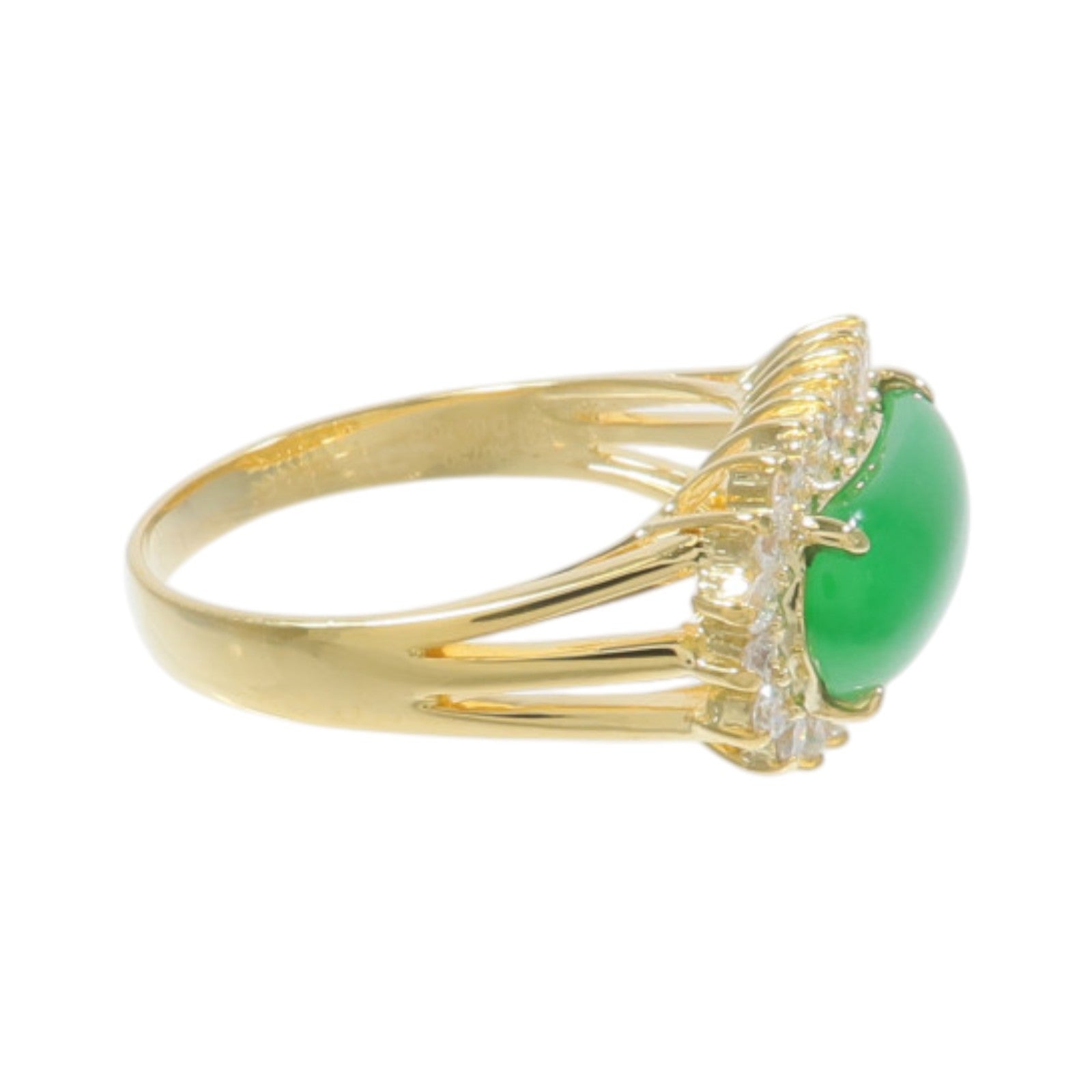 JEWELRY 18K黃金Jade Diamond Ring翡翠/鑽石戒指