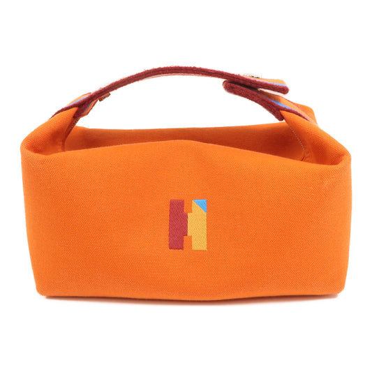 HERMES 帆布Bride A Brac PM銀扣手挽袋