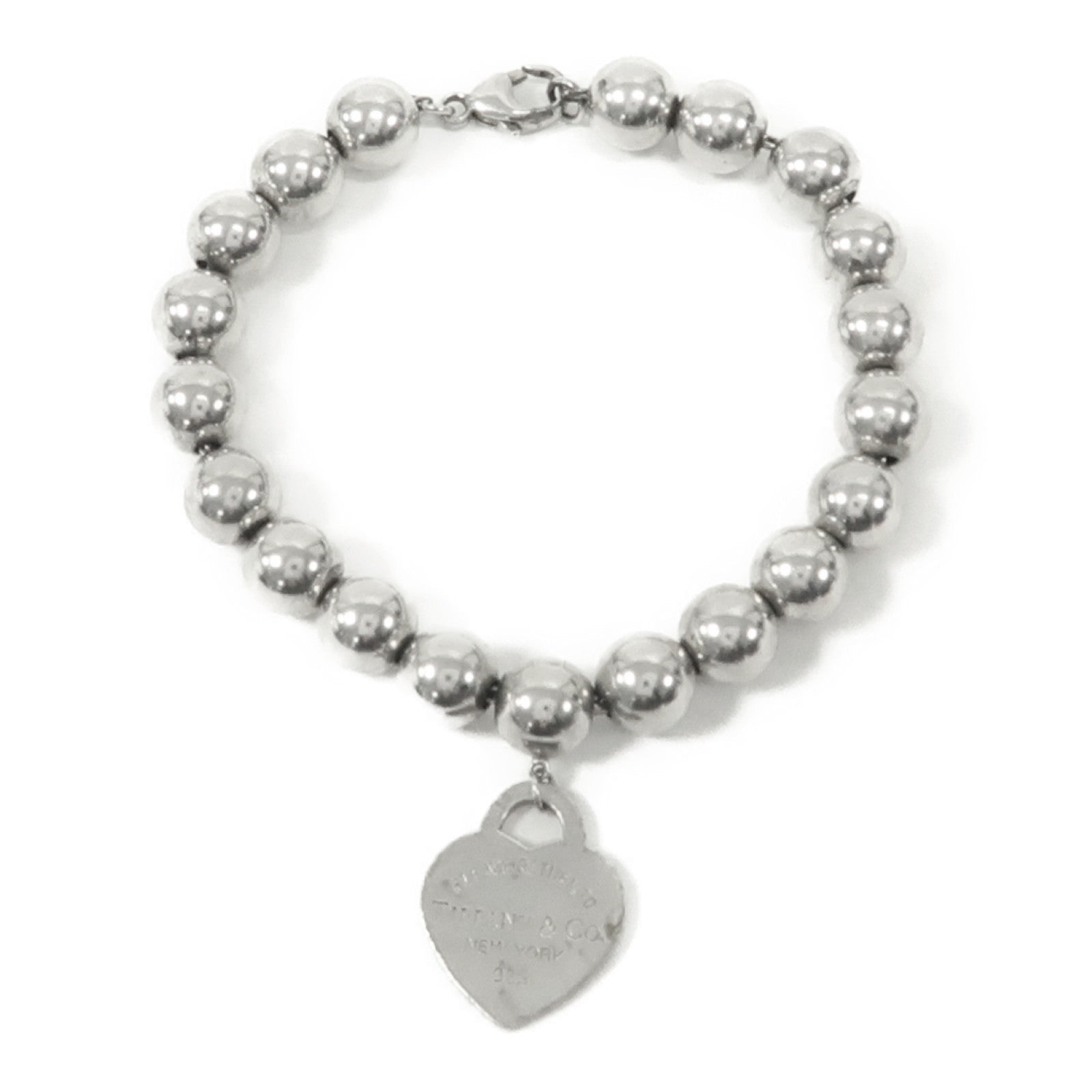 TIFFANY＆CO 925純銀Return To Tiffany Heart Tag Bead Bracelet手鏈