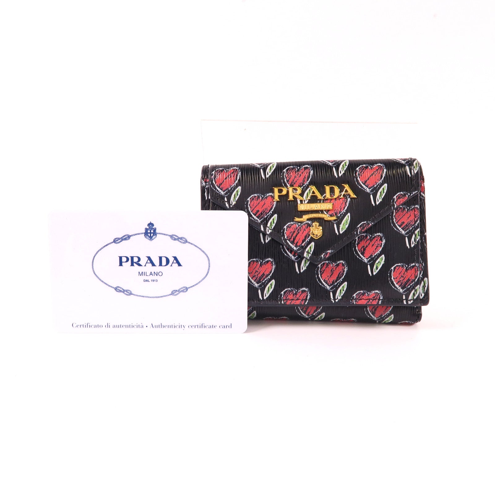 PRADA 牛皮皮革Wallet金扣錢包