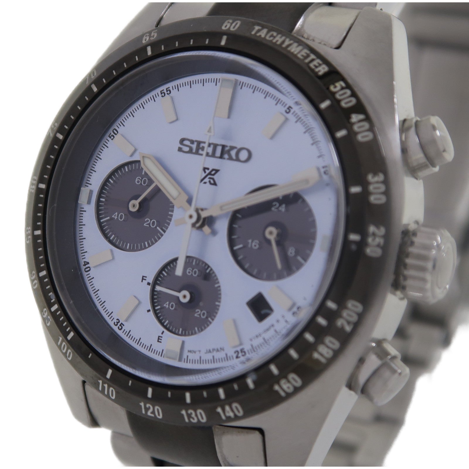 SEIKO Speedtimer Solar Chronograph不鏽鋼手錶石英機芯淺藍色