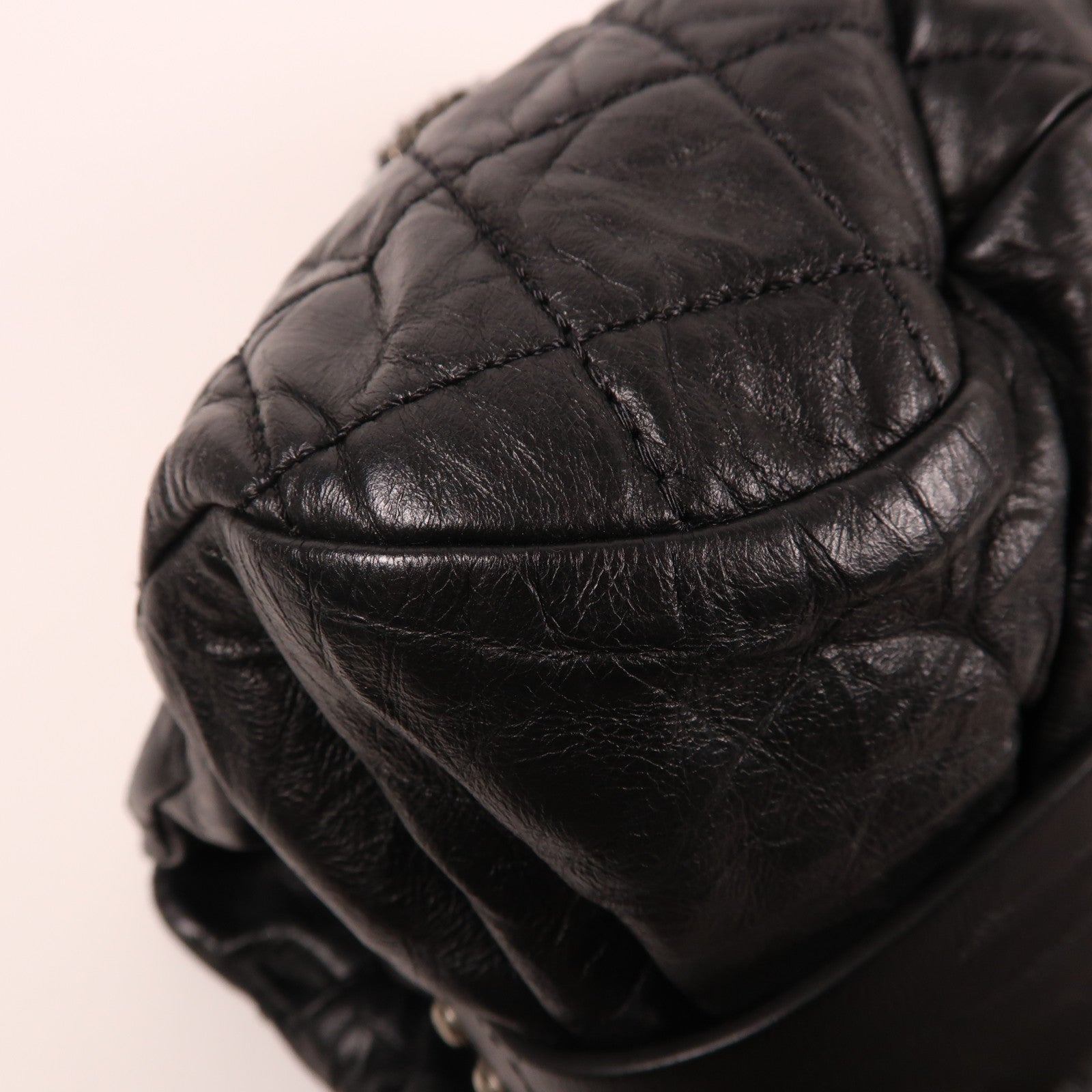 CHANEL 牛皮皮革Chain Shoulder銀扣鏈帶肩背袋黑色