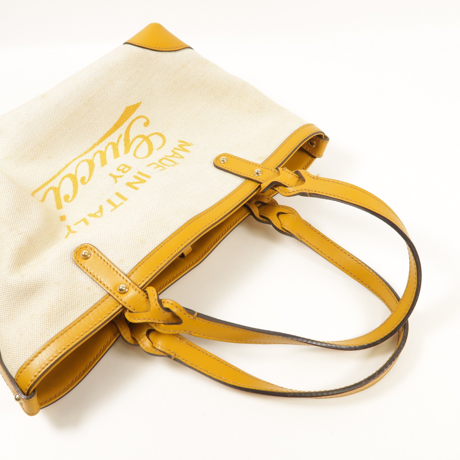 GUCCI GG Shoulder Bag 269878 Canvas Yellow Beige