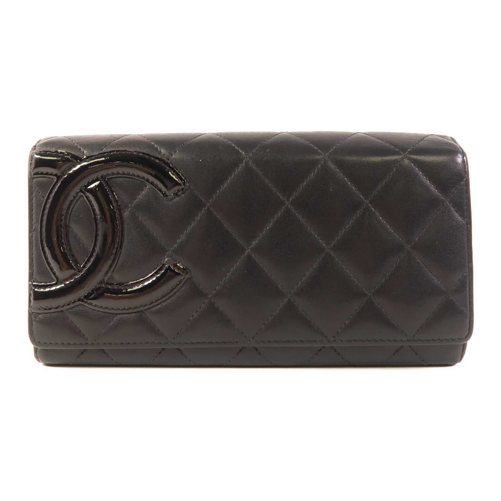 CHANEL CC SHW Cambon Long Wallet Calfskin Leather Black