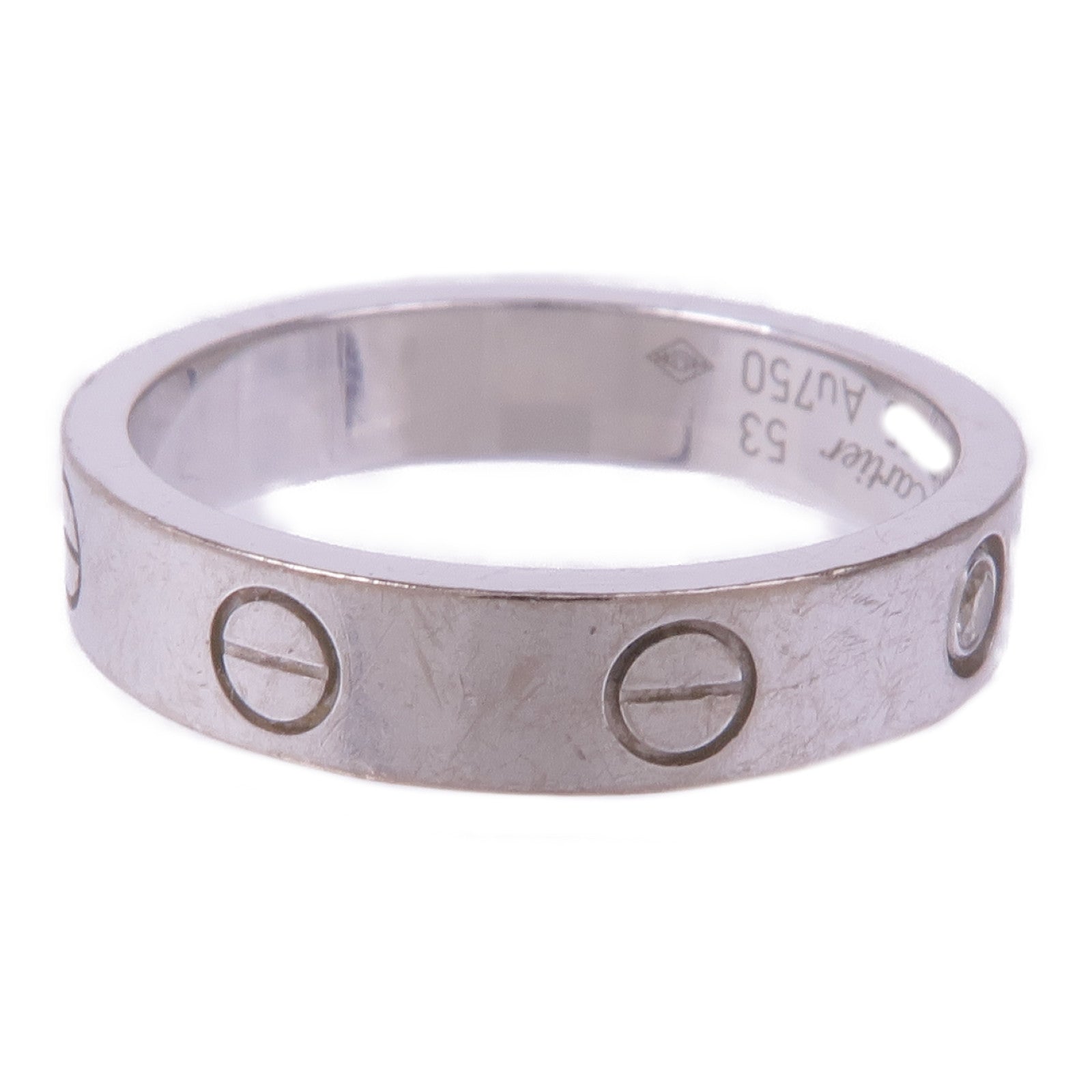 CARTIER 18K白金Love Ring 1 Diamond鑽石戒指Cartier#53/US#6.25