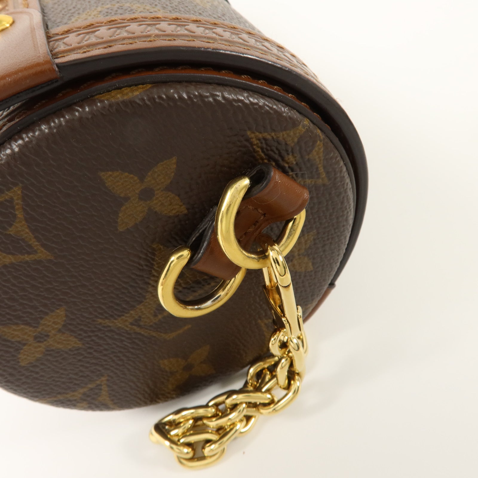 LOUIS VUITTON Monogram Papillon Trunk金扣手挽肩背兩用袋棕色