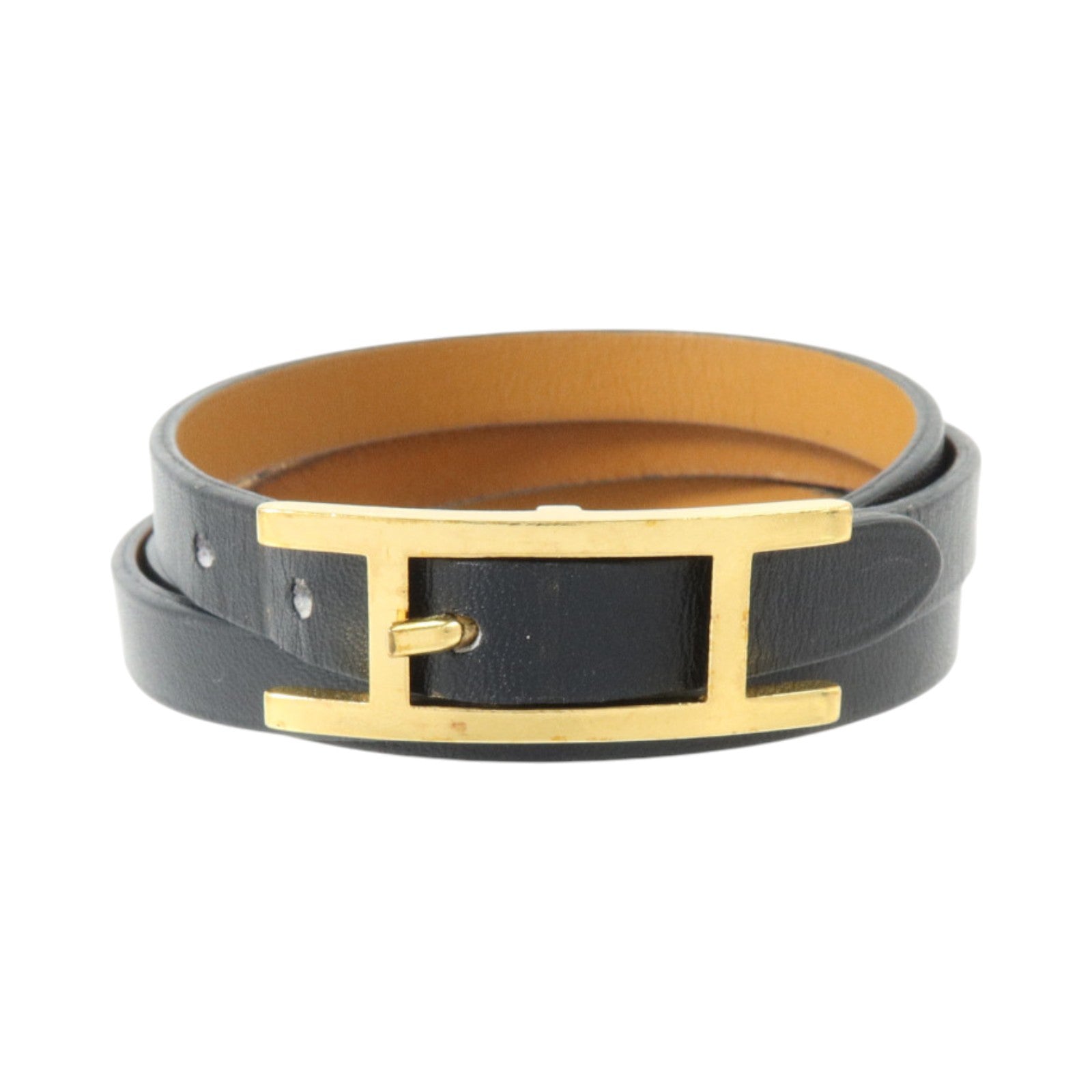 HERMES Swift皮革Behapi 4 Tours Bracelet金扣手鏈