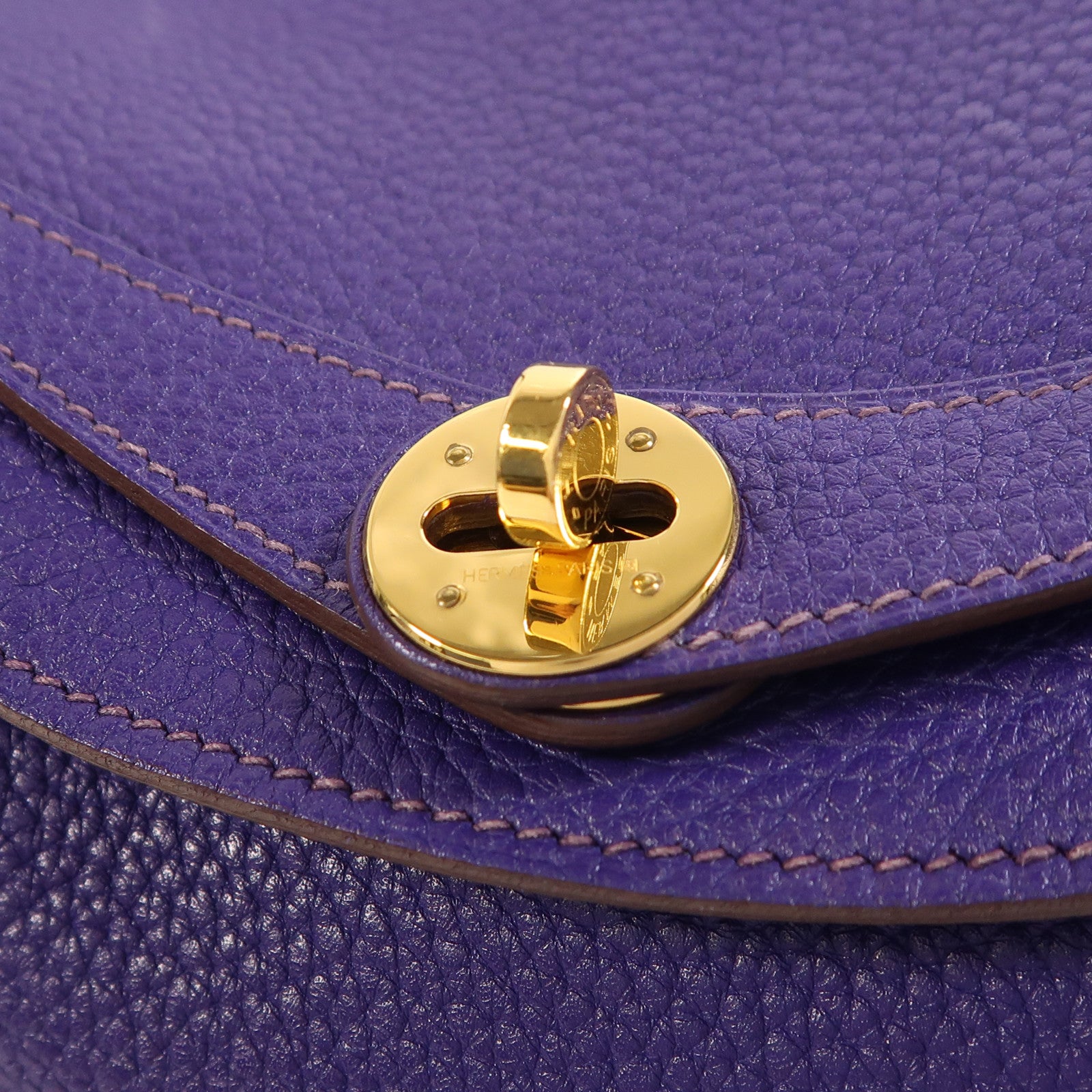 HERMES Togo皮革Lindy 30金扣手挽肩背兩用袋Iris