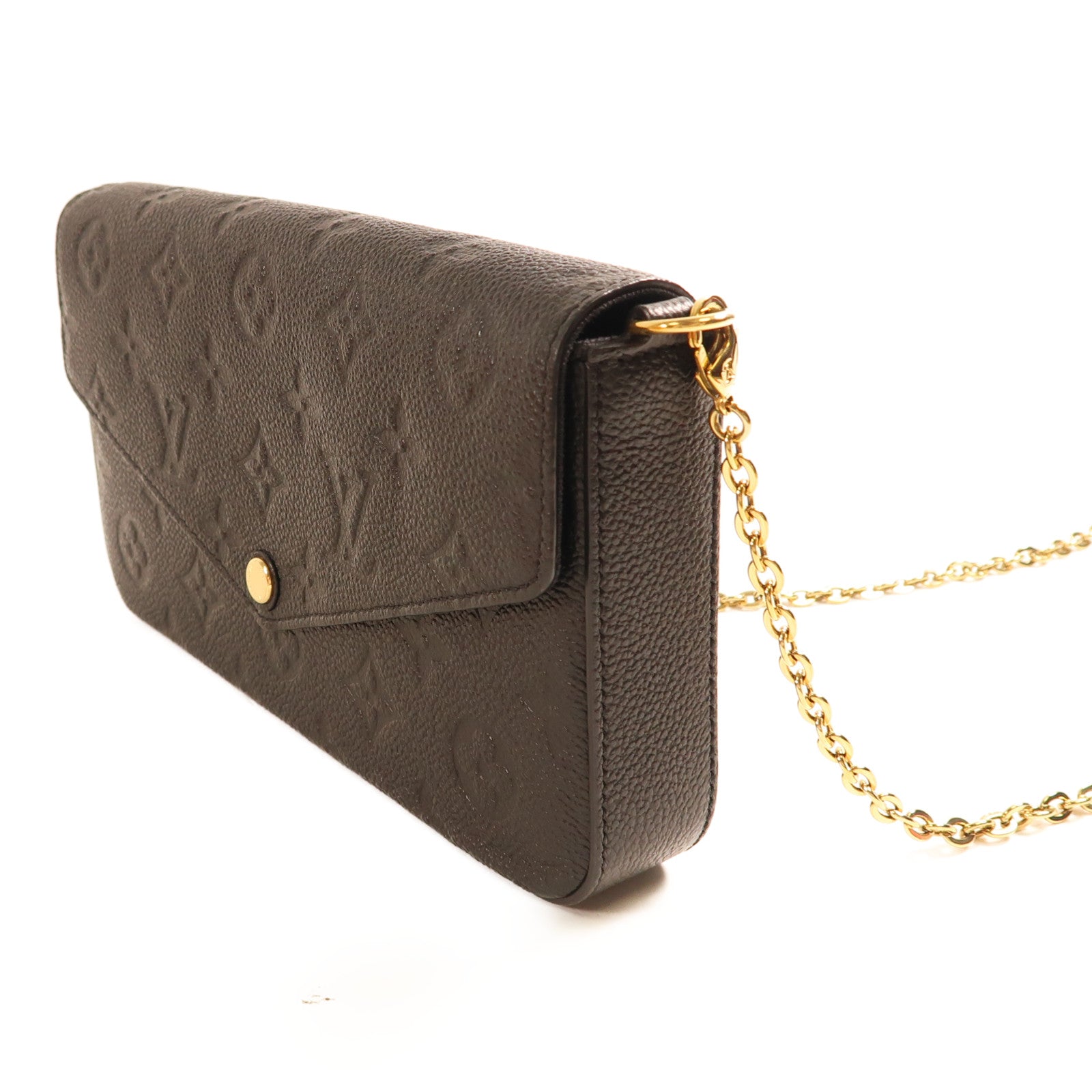 LOUIS VUITTON Monogram Empreinte Felicie Pochette 金扣鏈帶肩背袋