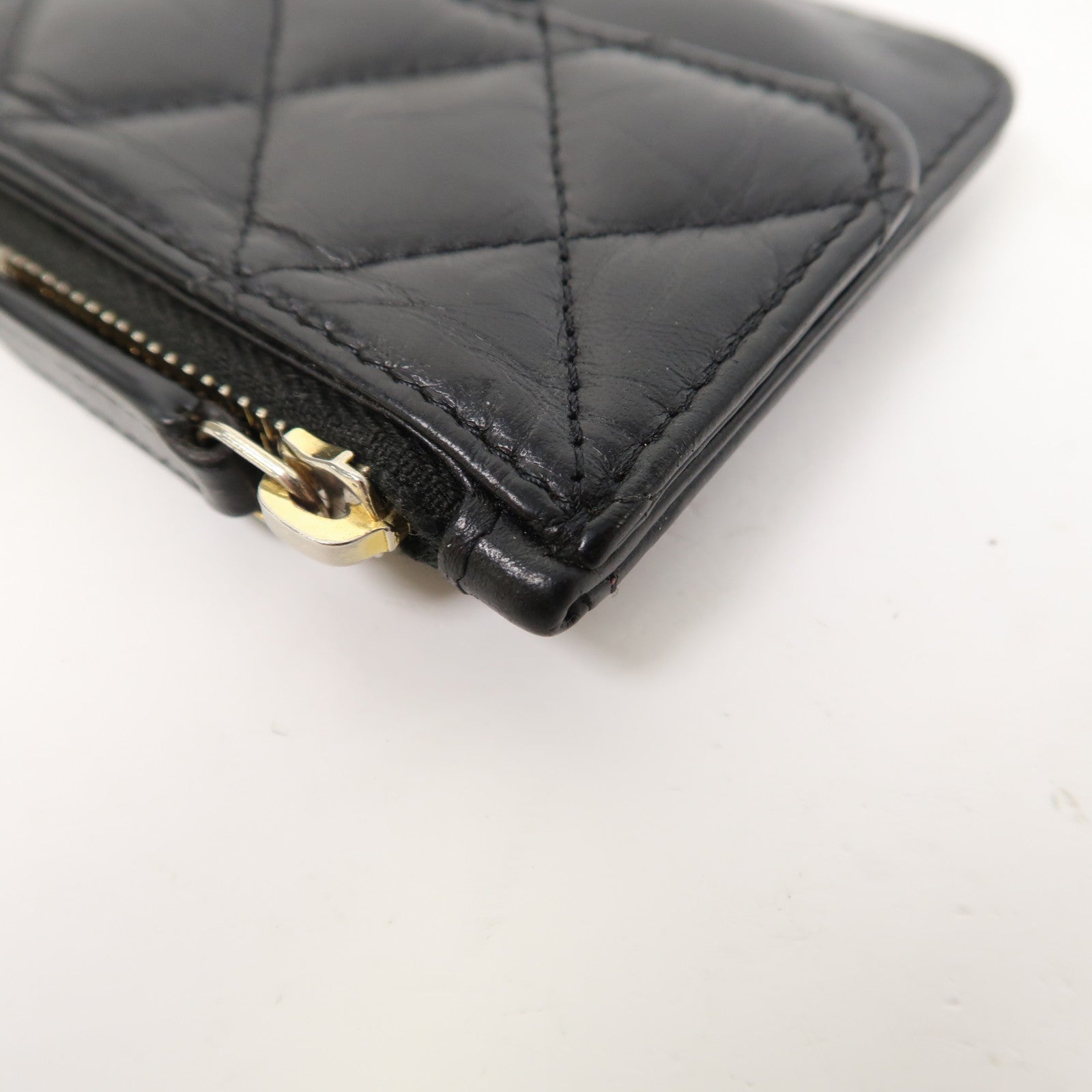 CHANEL 菱格羊皮皮革2.55 Card Case金扣卡片套黑色
