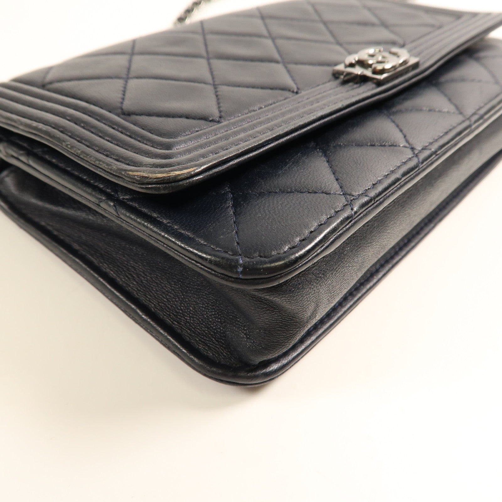 CHANEL 羊皮皮革Boy WOC Wallet On Chain鏈帶肩背袋