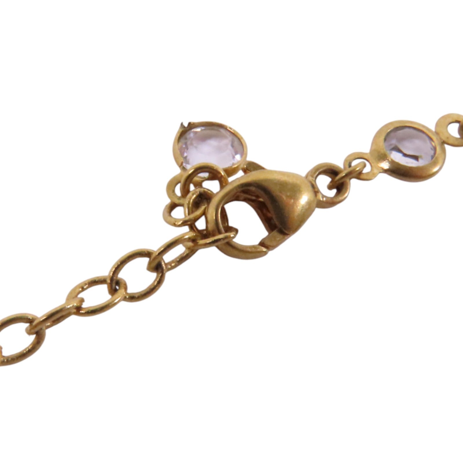 GUCCI 927純銀/水鑽Bracelet金扣項鏈#17