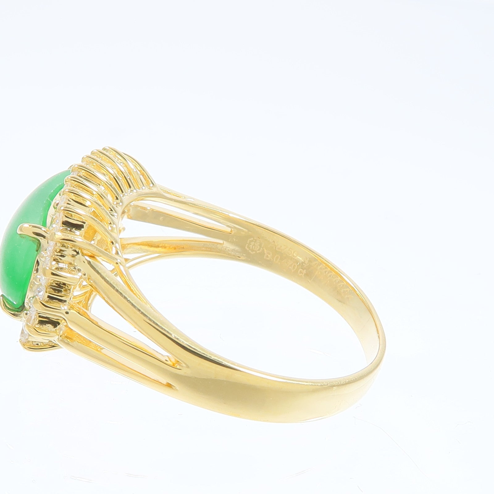 JEWELRY 18K黃金Jade Diamond Ring翡翠/鑽石戒指