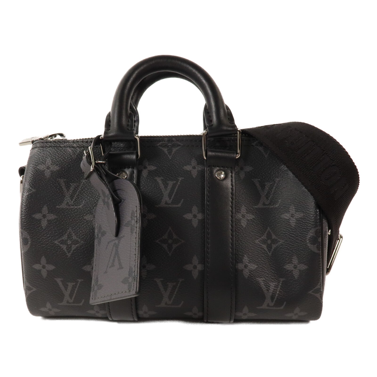LOUIS VUITTON Monogram Eclipse Keepall Bandouliere 25手挽肩背兩用袋